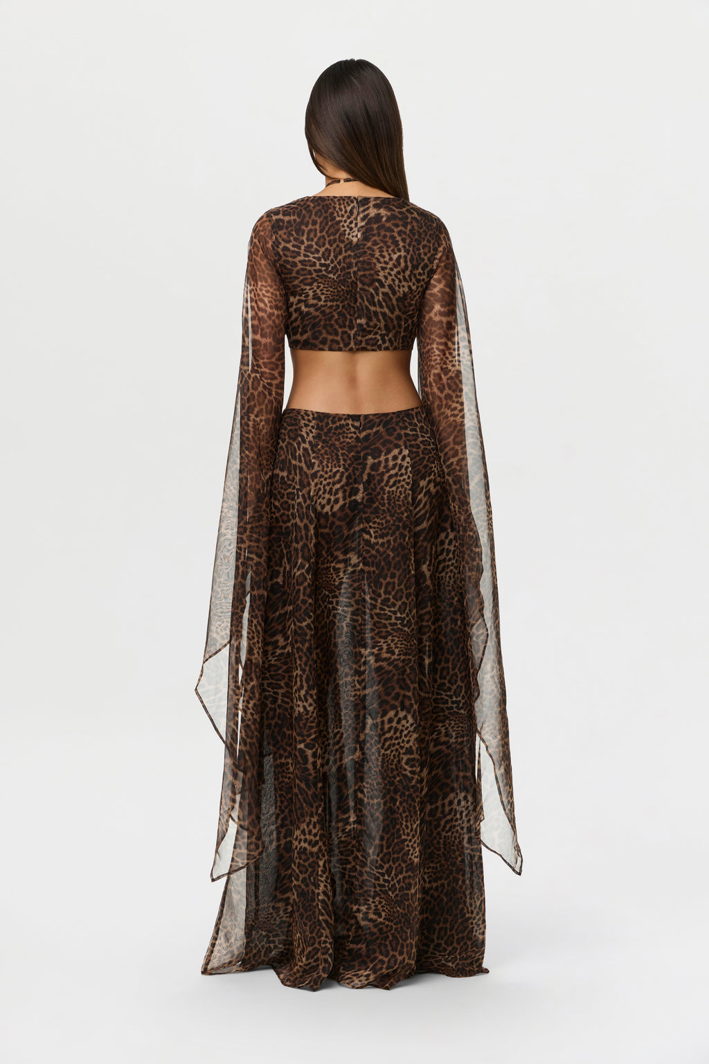 Chiffon Print Cutout Maxi