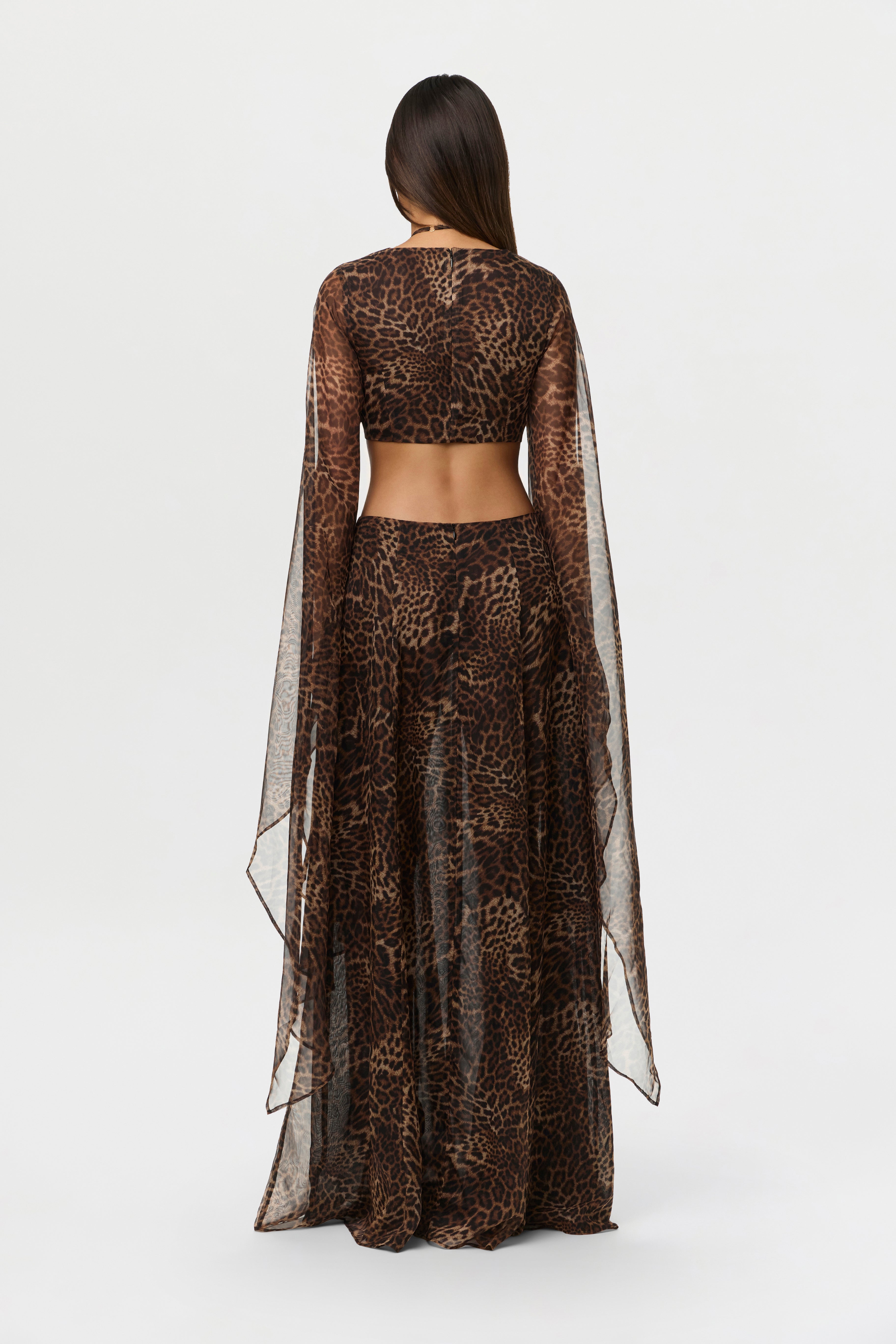 Chiffon Print Cutout Maxi