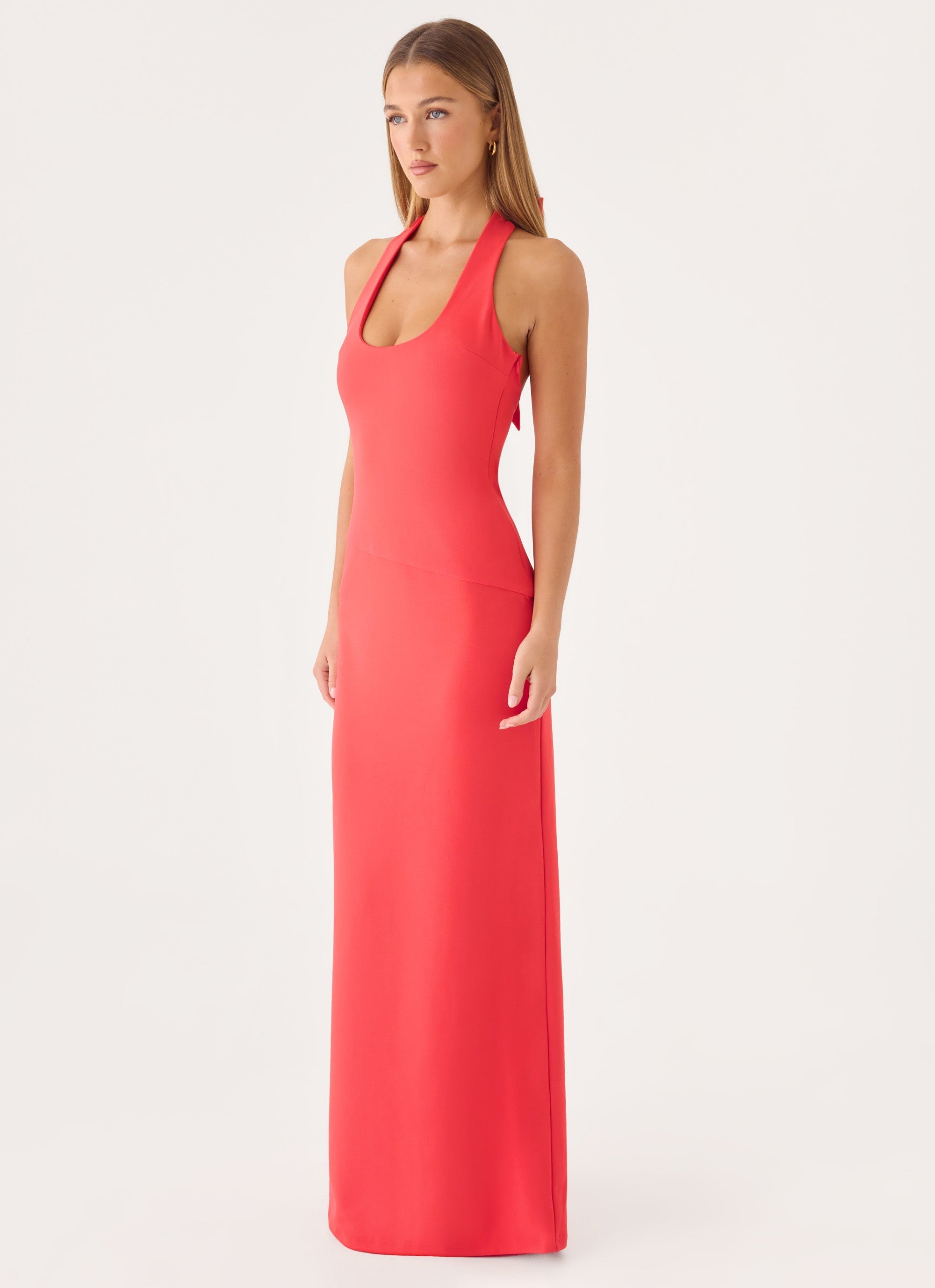 Nardin Maxi Dress - Coral Red