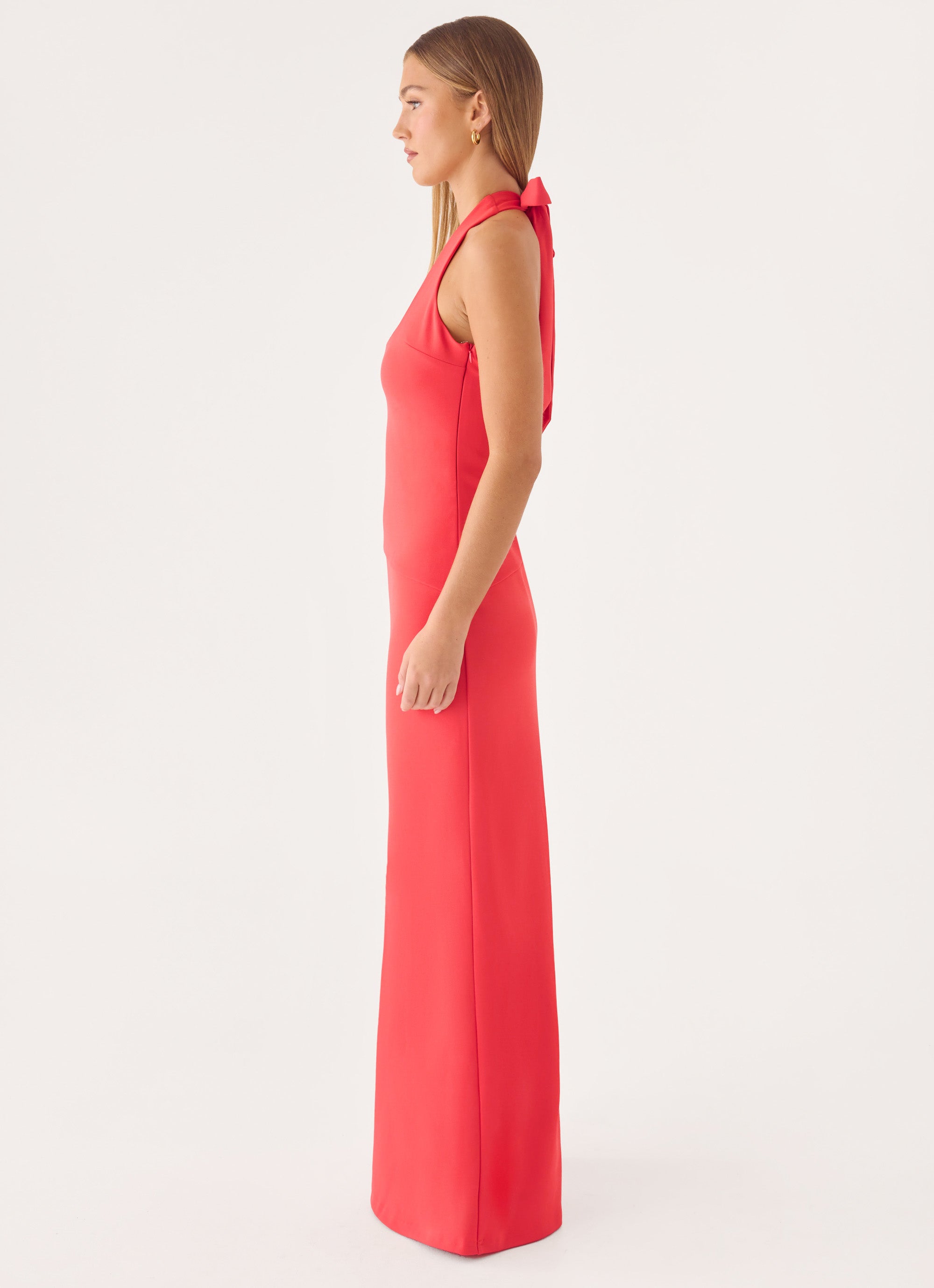 Nardin Maxi Dress - Coral Red
