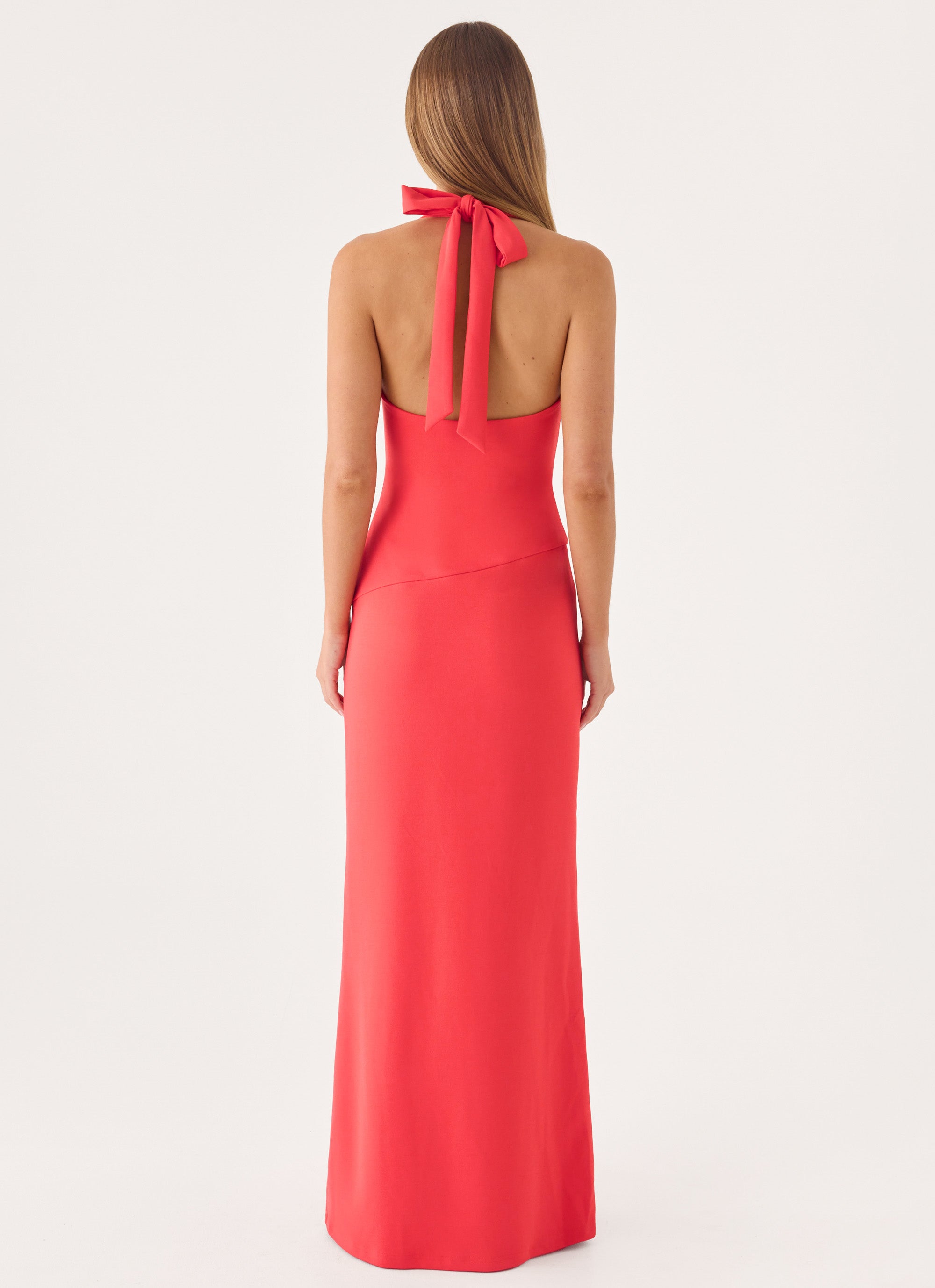 Nardin Maxi Dress - Coral Red