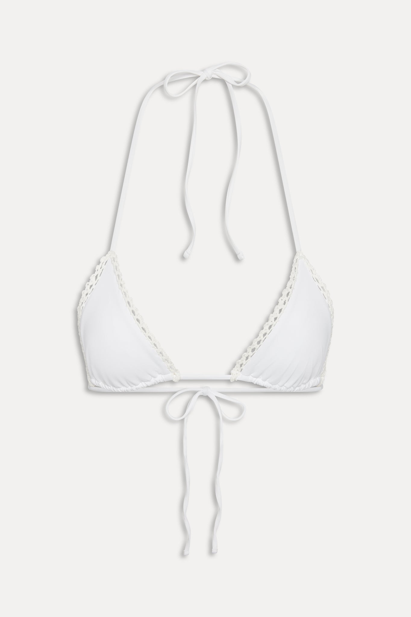 X Jennie Nick Triangle Bikini Top - Ivory Crochet
