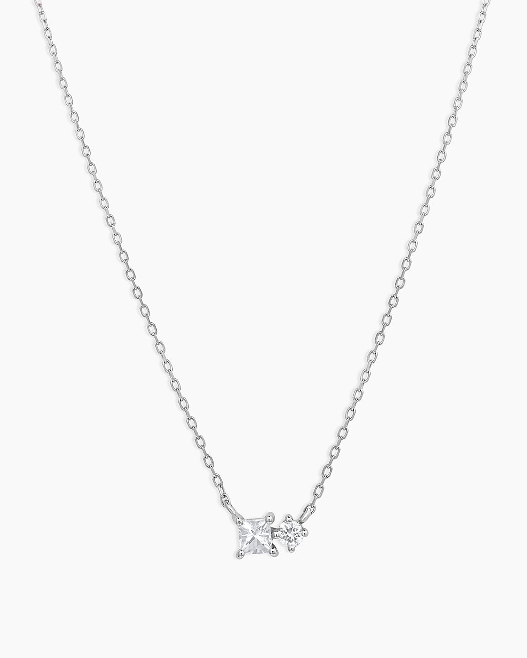 Diamond And White Sapphire Necklace
