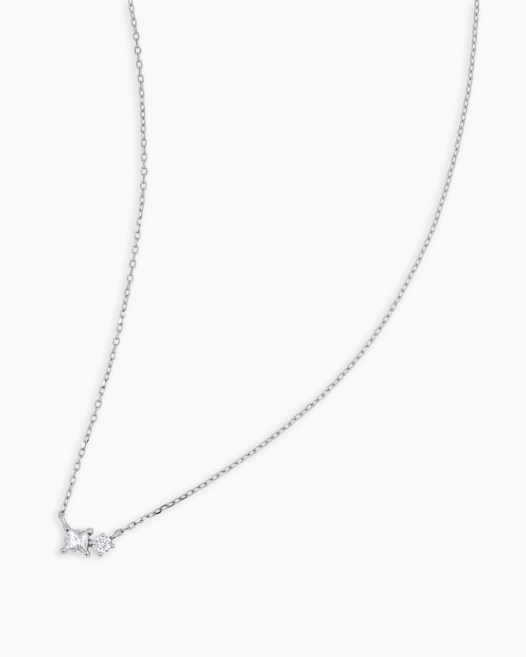 Diamond And White Sapphire Necklace