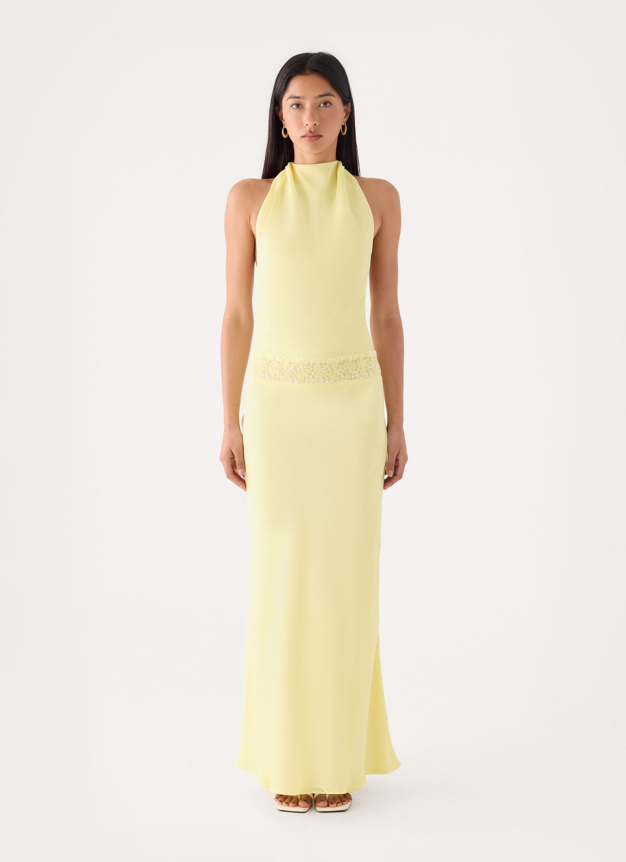 Oria Halter Maxi Dress - Yellow