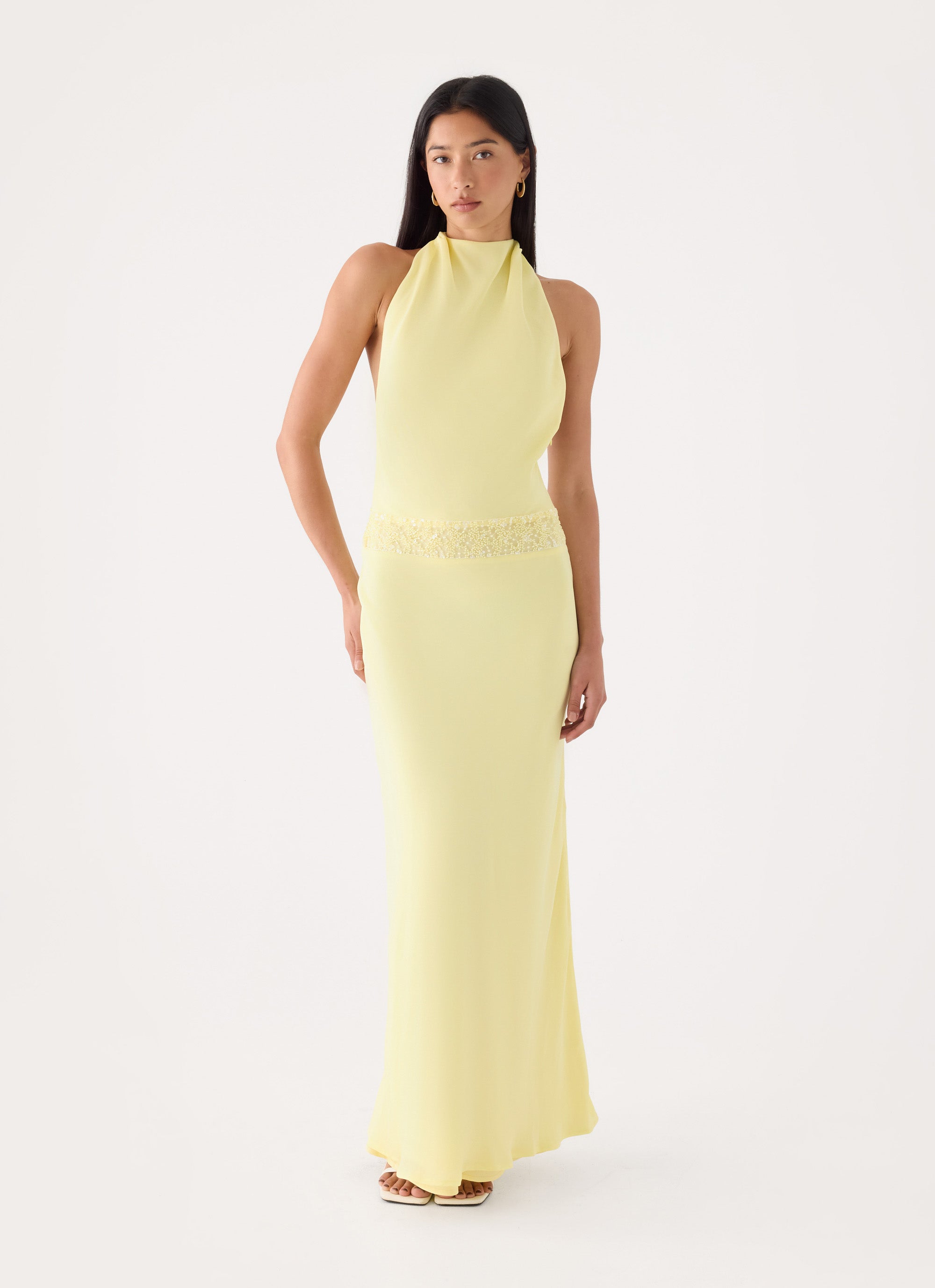 Oria Halter Maxi Dress - Yellow