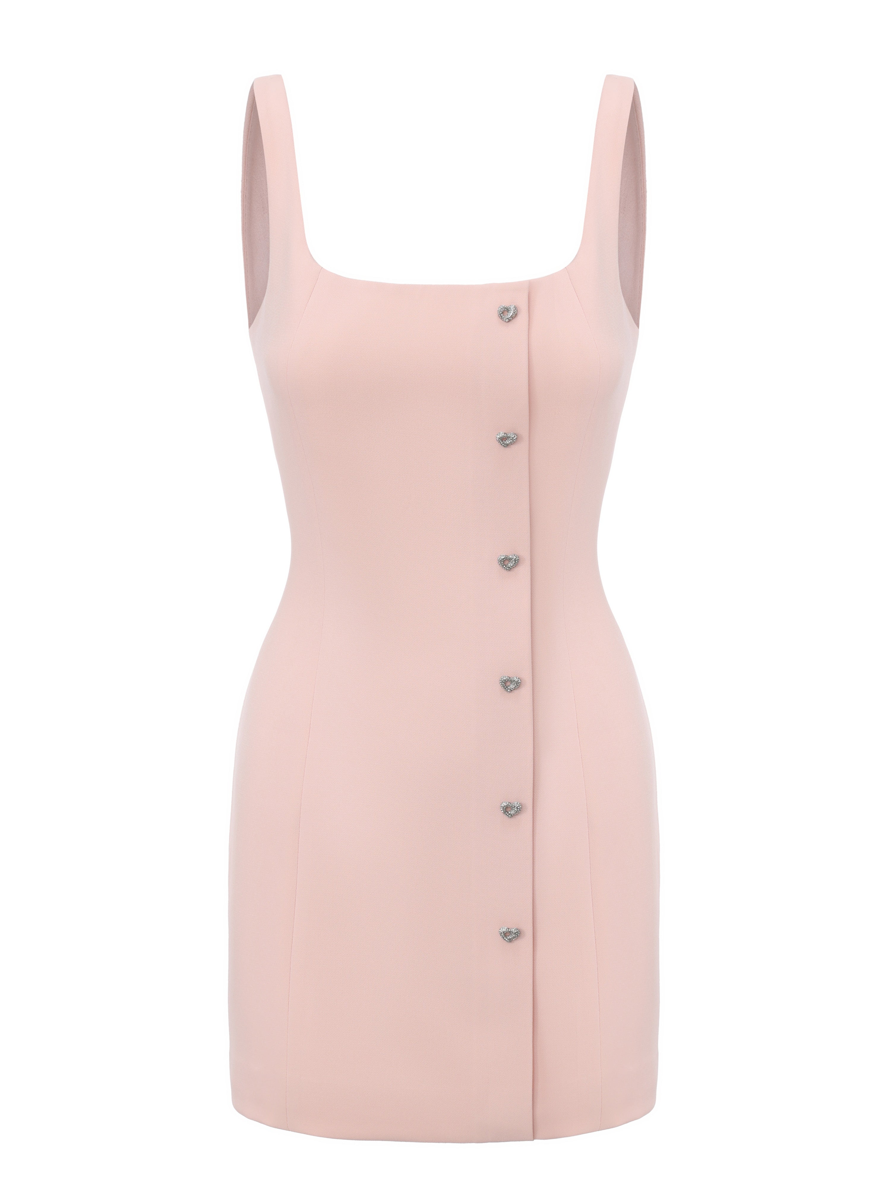 Sera Crystal-Button Pink Dress