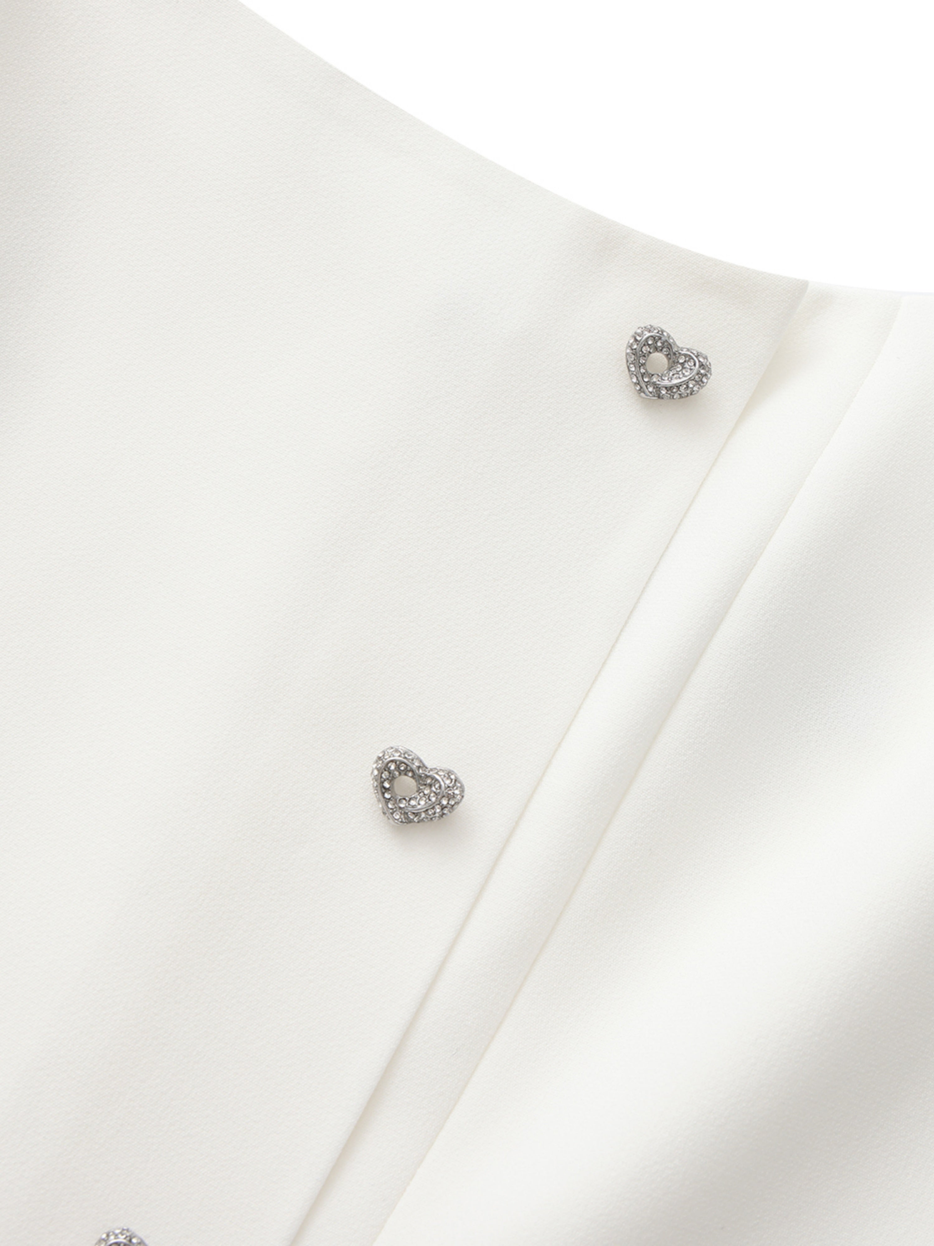 Sera Crystal-Button White Dress
