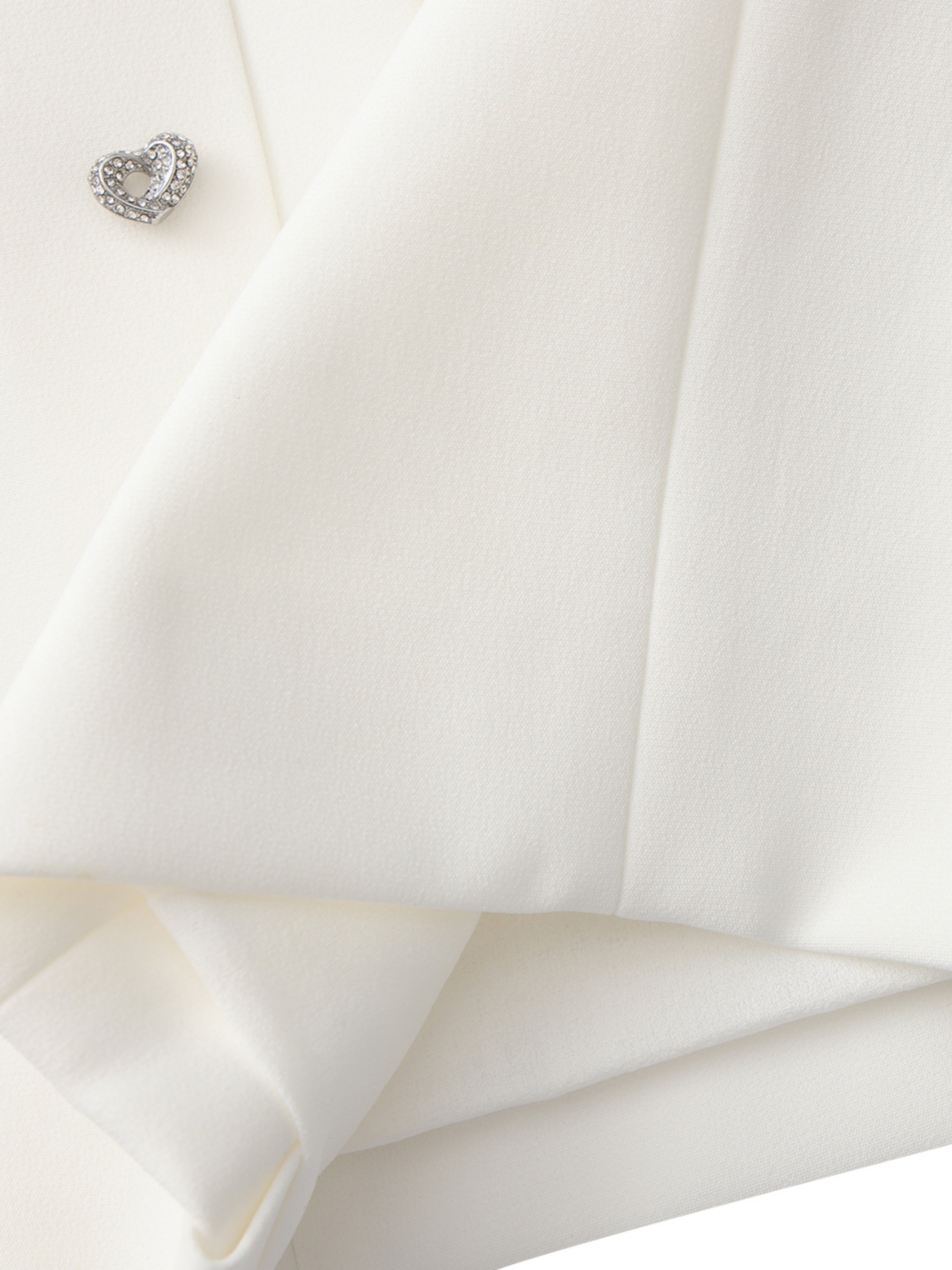 Sera Crystal-Button White Dress