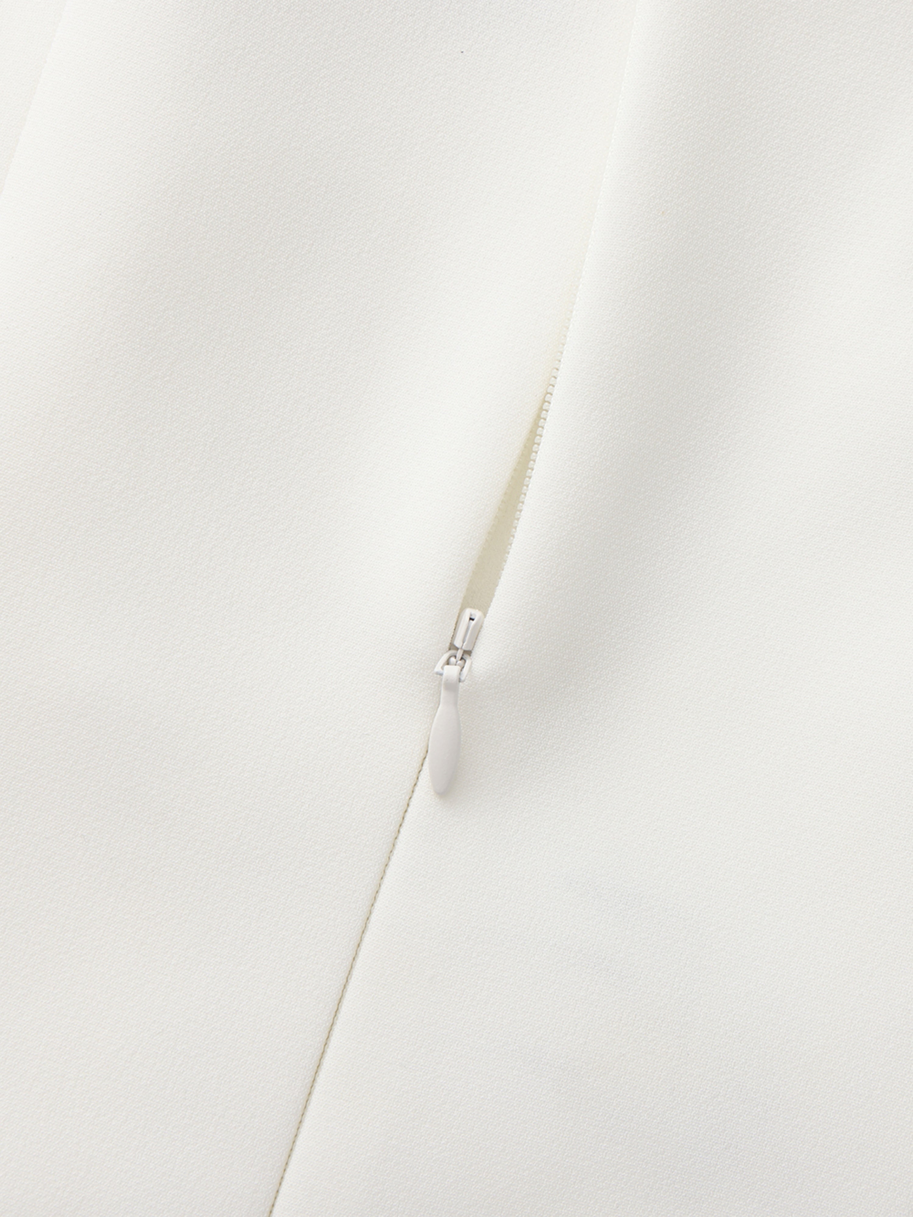 Sera Crystal-Button White Dress