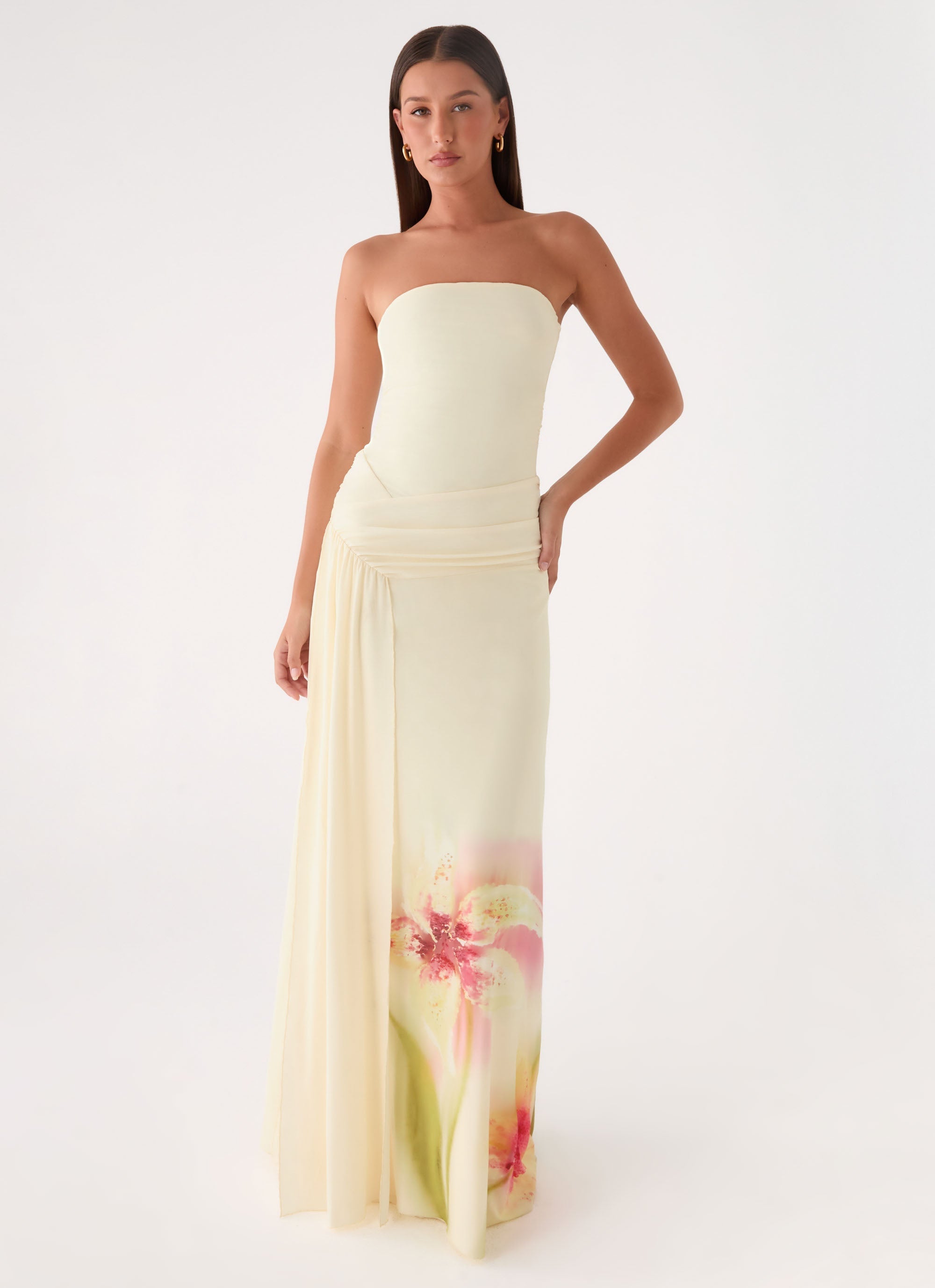Palomar Strapless Maxi Dress - Soft Lily