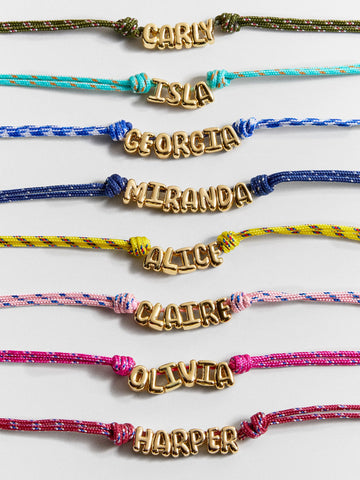 Bubble Letter Custom Paracord Necklace - Hot Pink