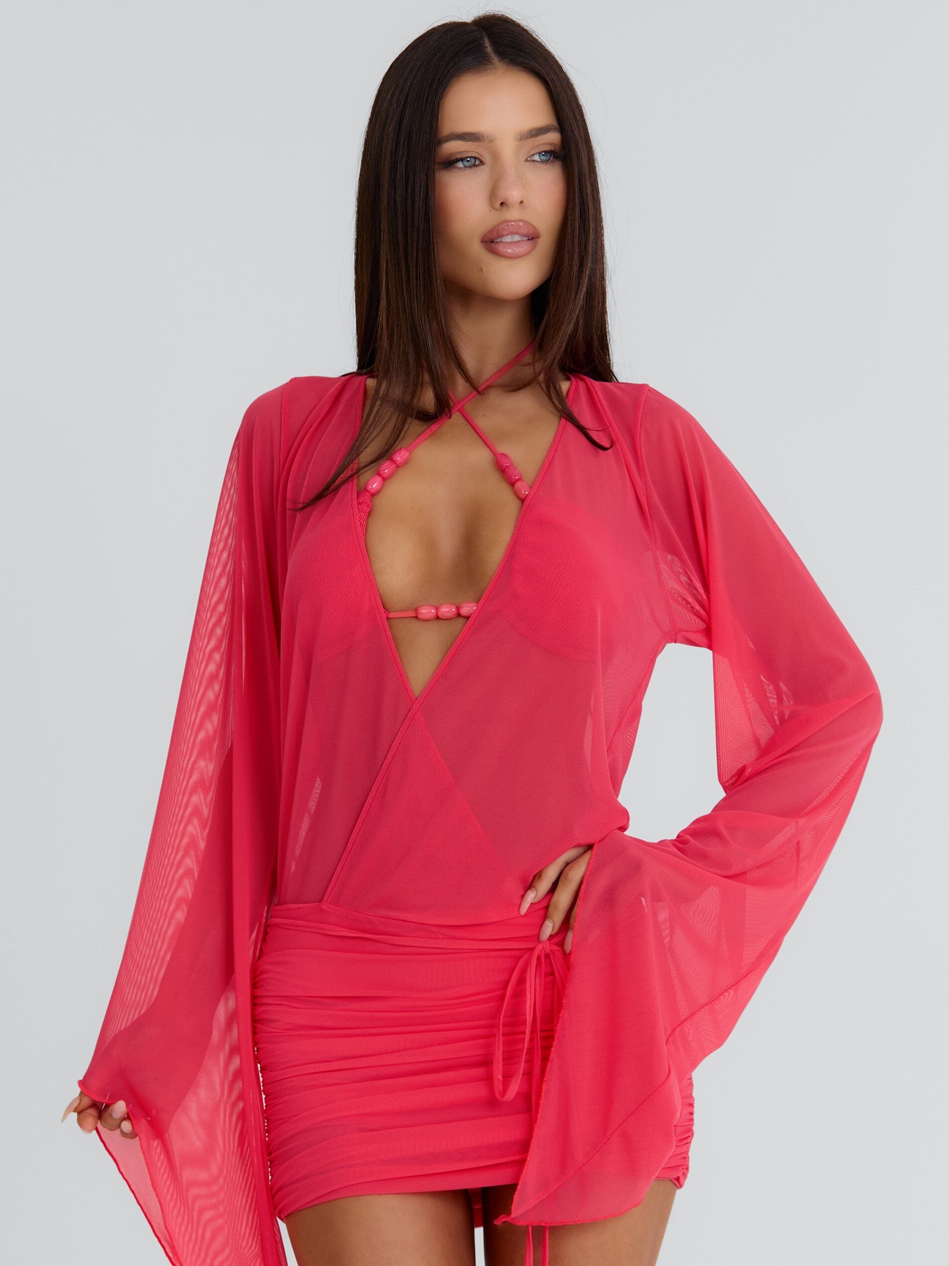 Roberta Mini Dress Coral