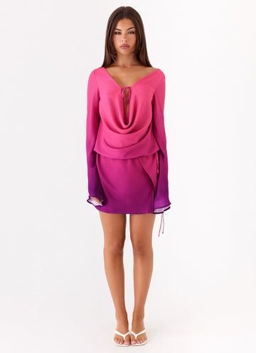 Rafaella Mini Dress - Fuchsia Violet Ombre