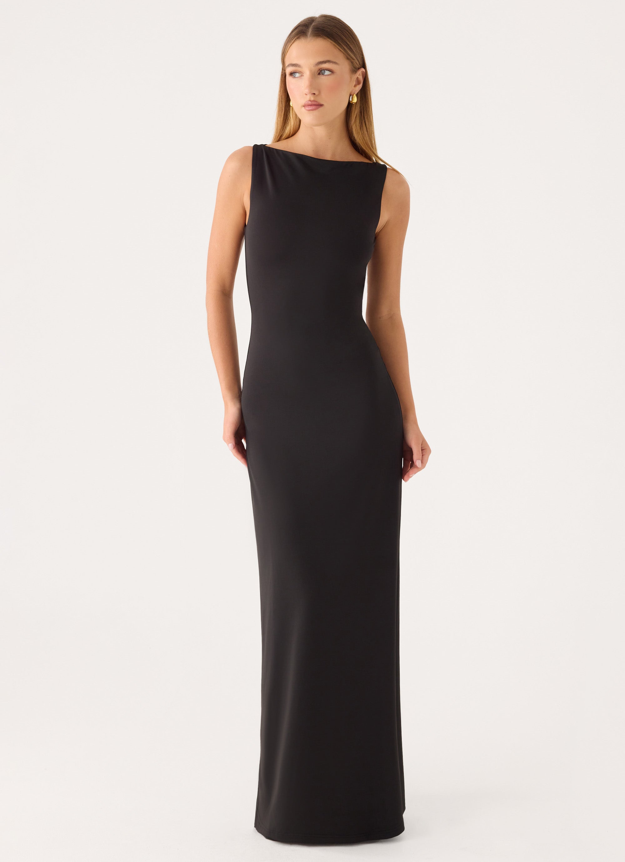 Ravelle Mesh Back Maxi Dress - Black