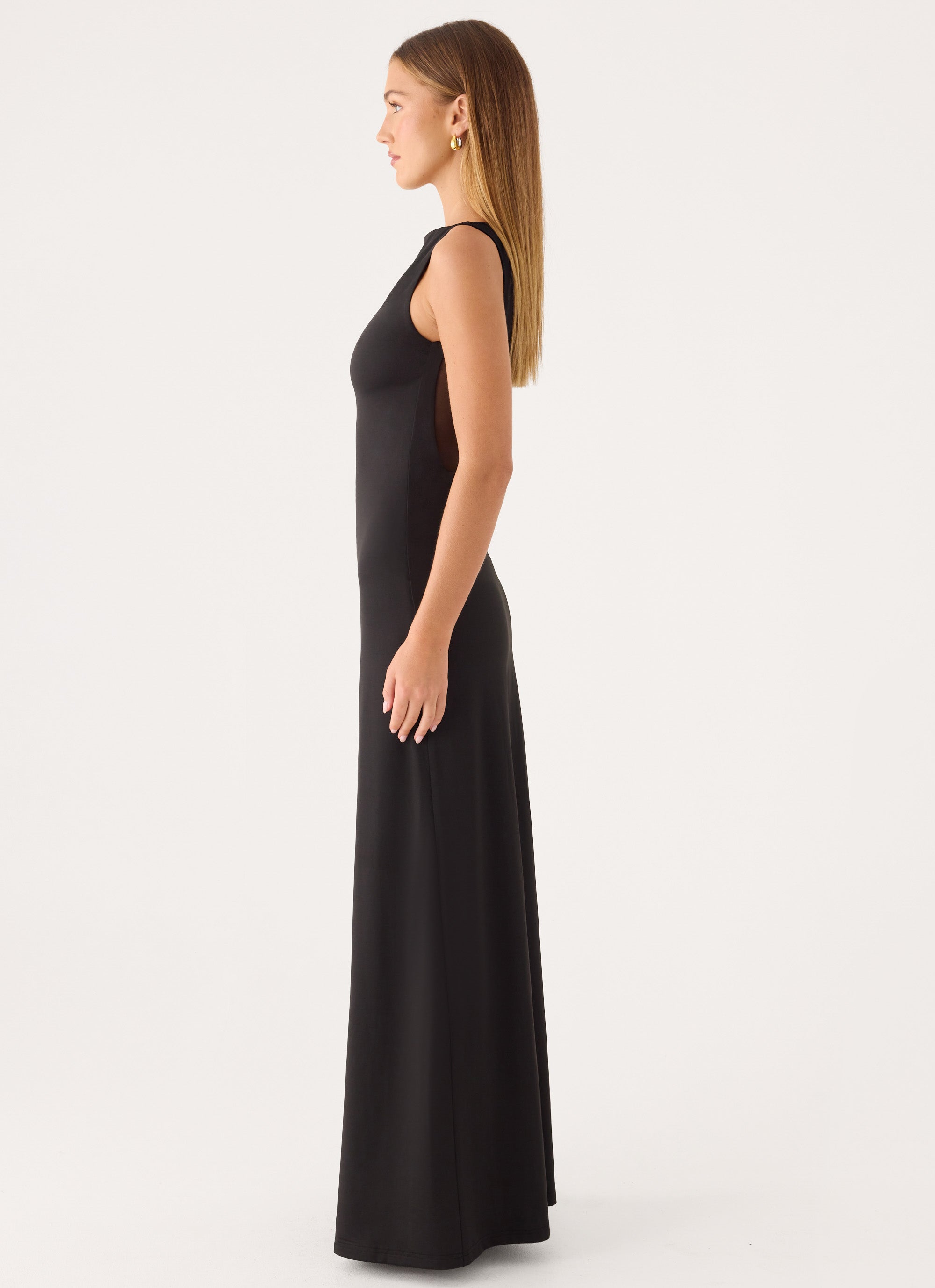 Ravelle Mesh Back Maxi Dress - Black