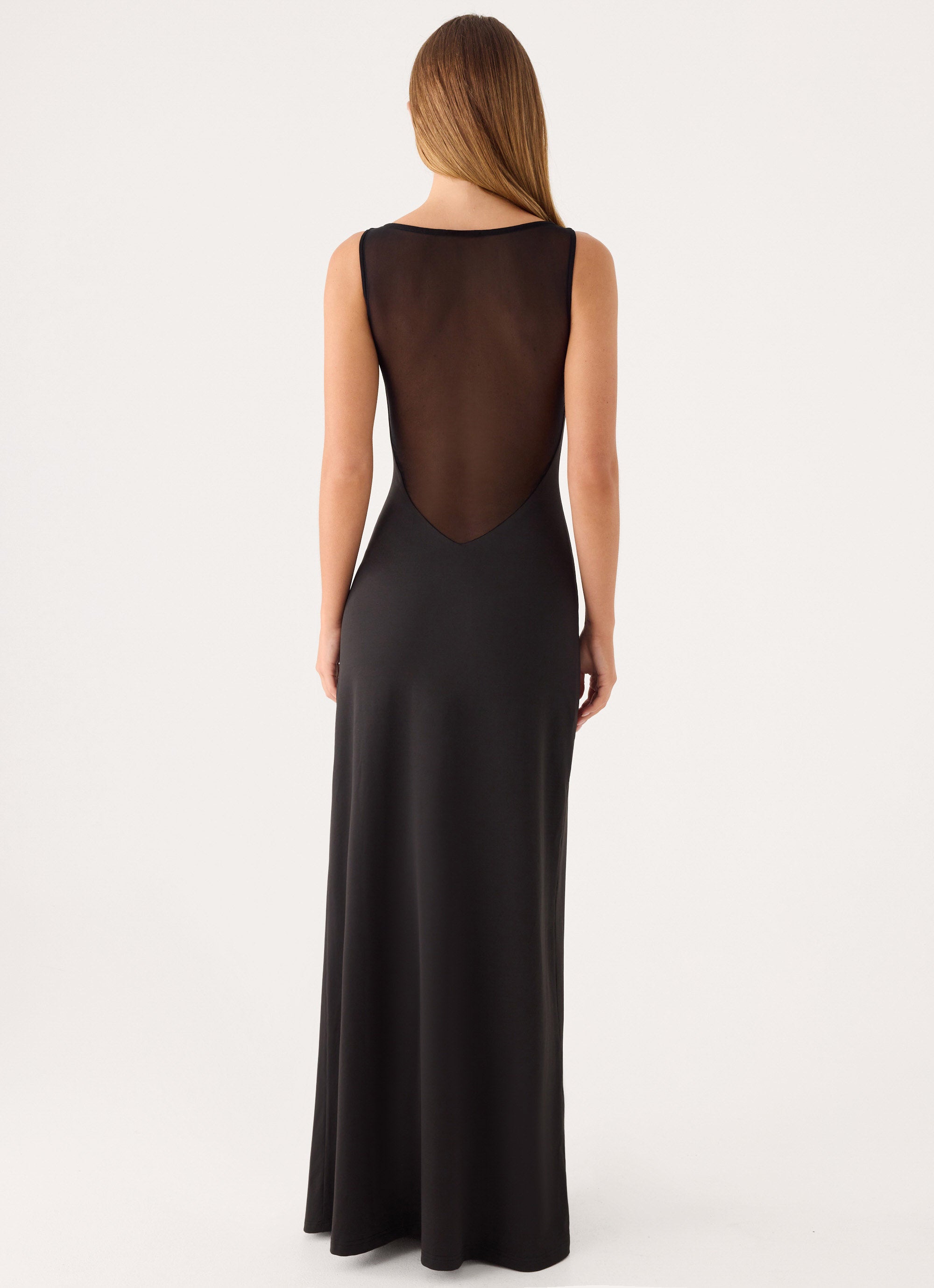 Ravelle Mesh Back Maxi Dress - Black