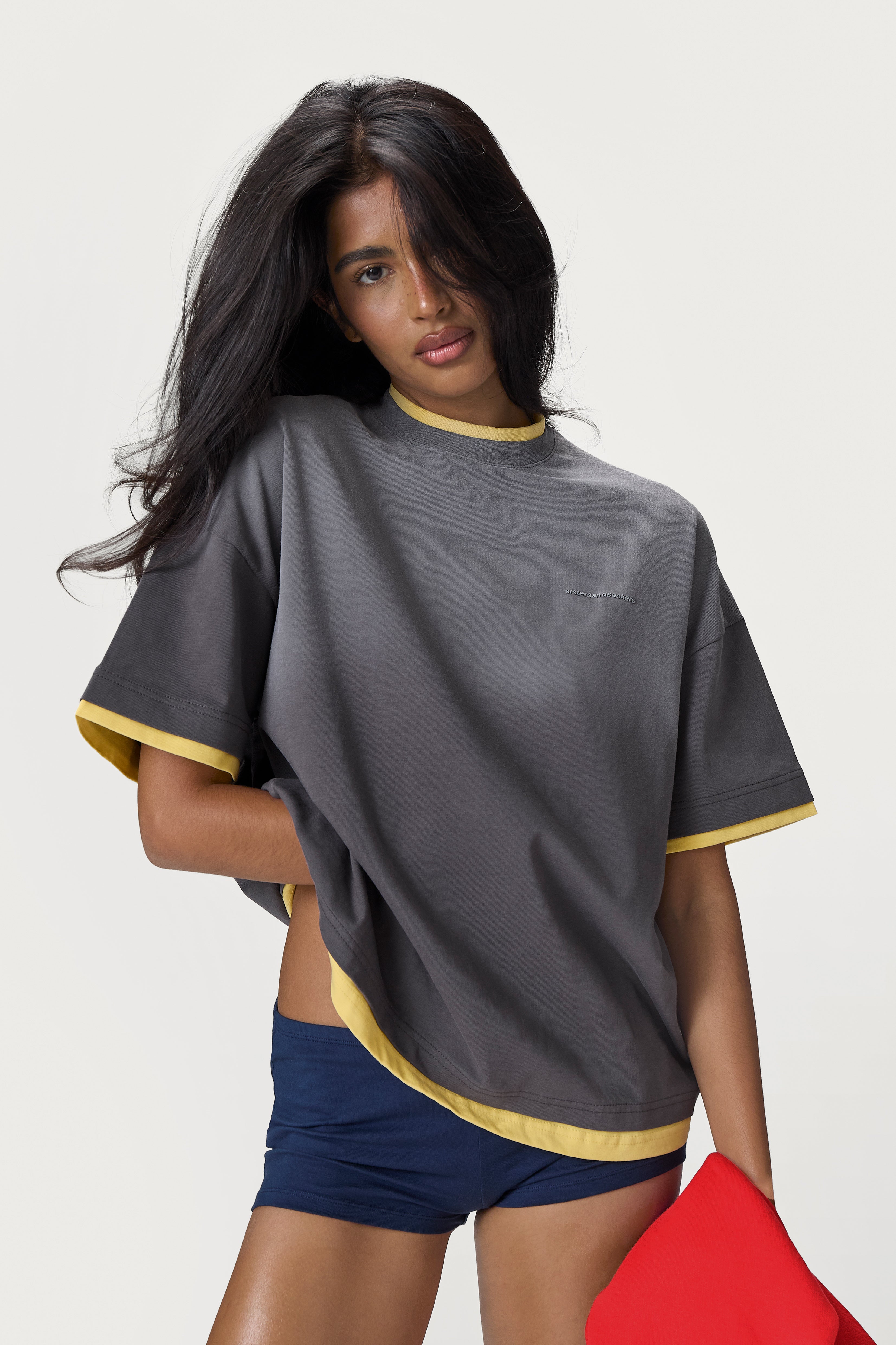 Alban Oversized Tee in Washed Charcoal