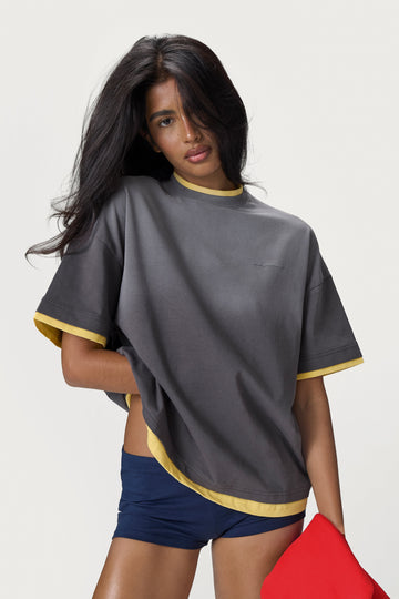 Alban Oversized Tee in Washed Charcoal