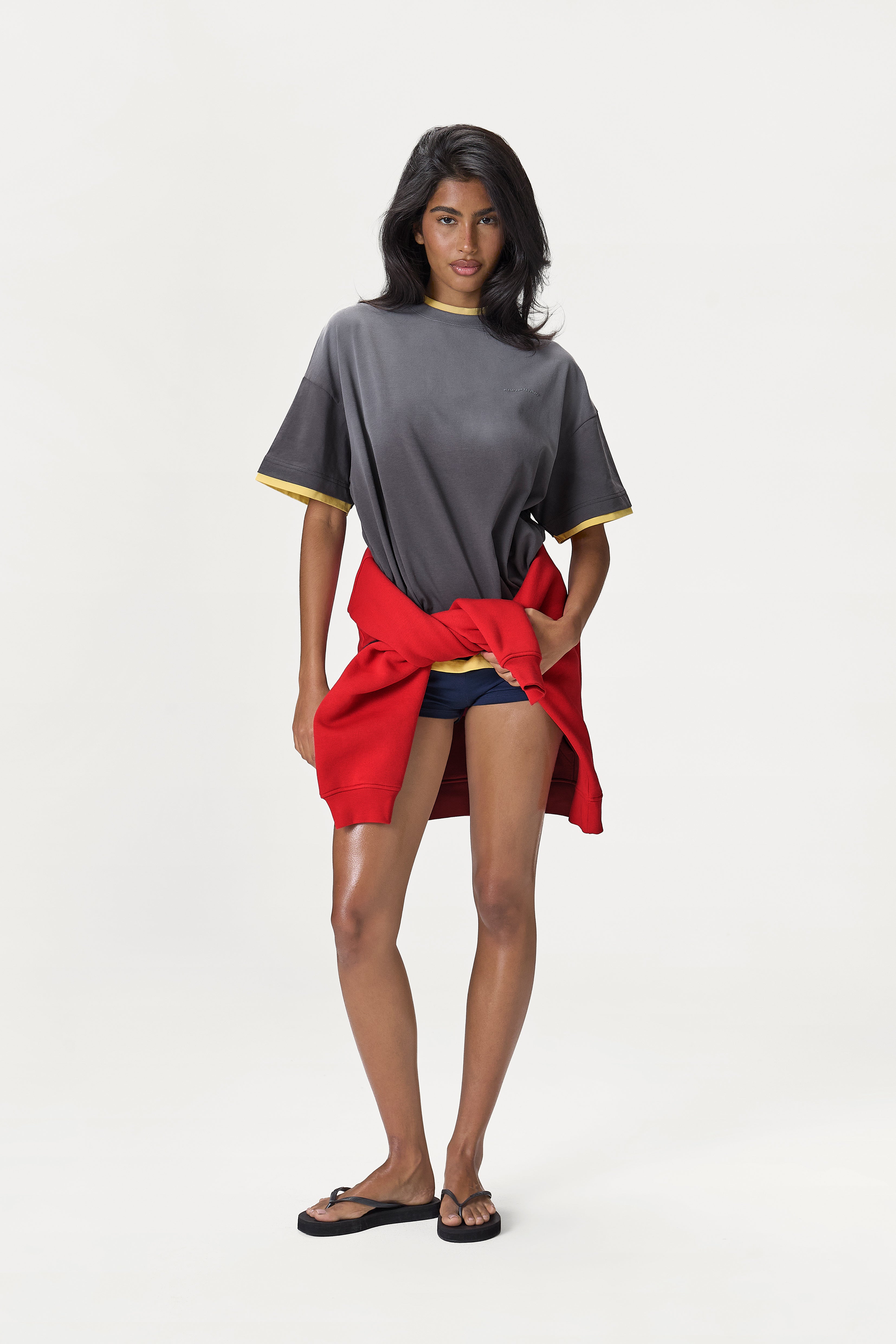 Alban Oversized Tee in Washed Charcoal