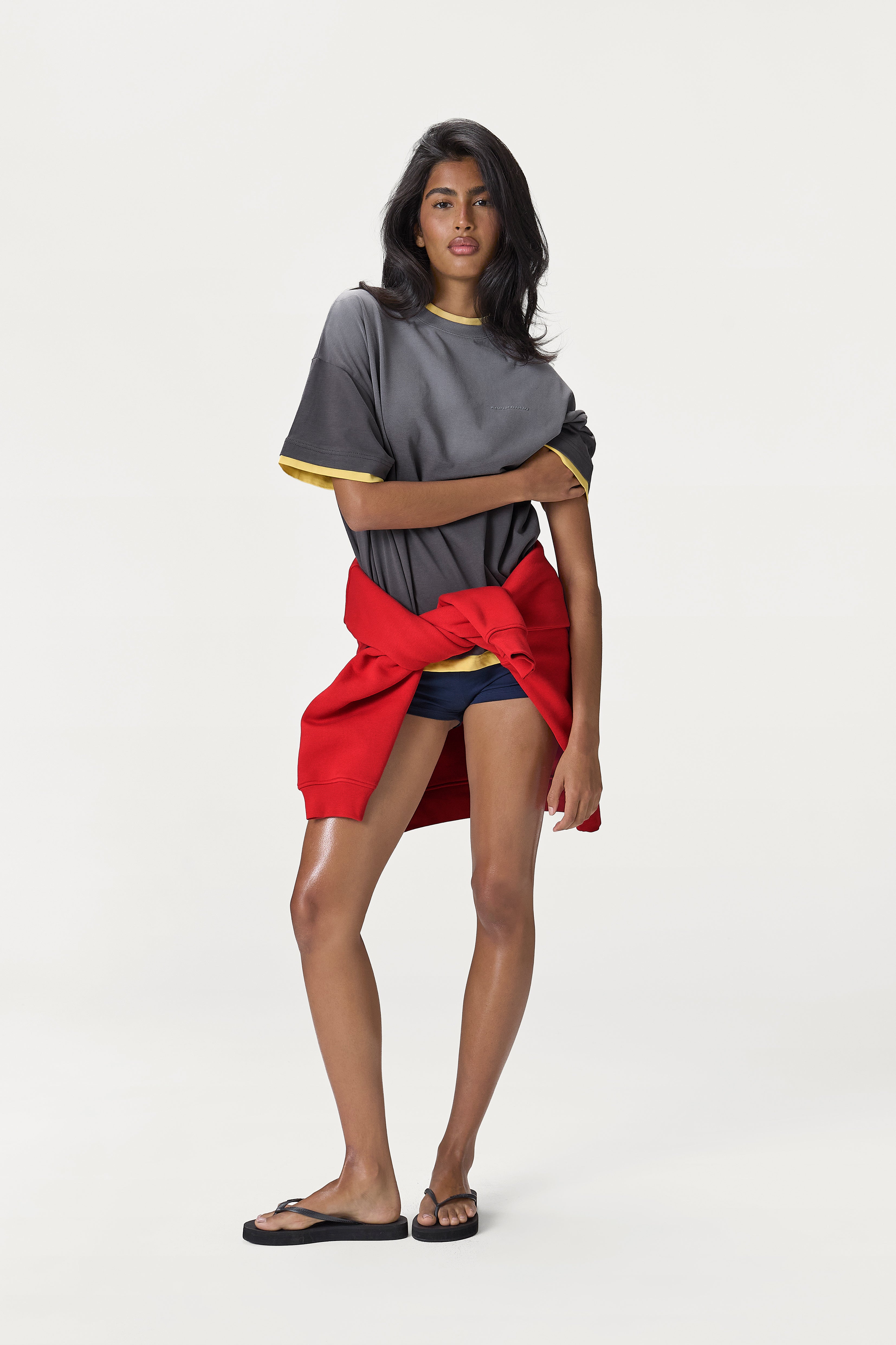 Alban Oversized Tee in Washed Charcoal