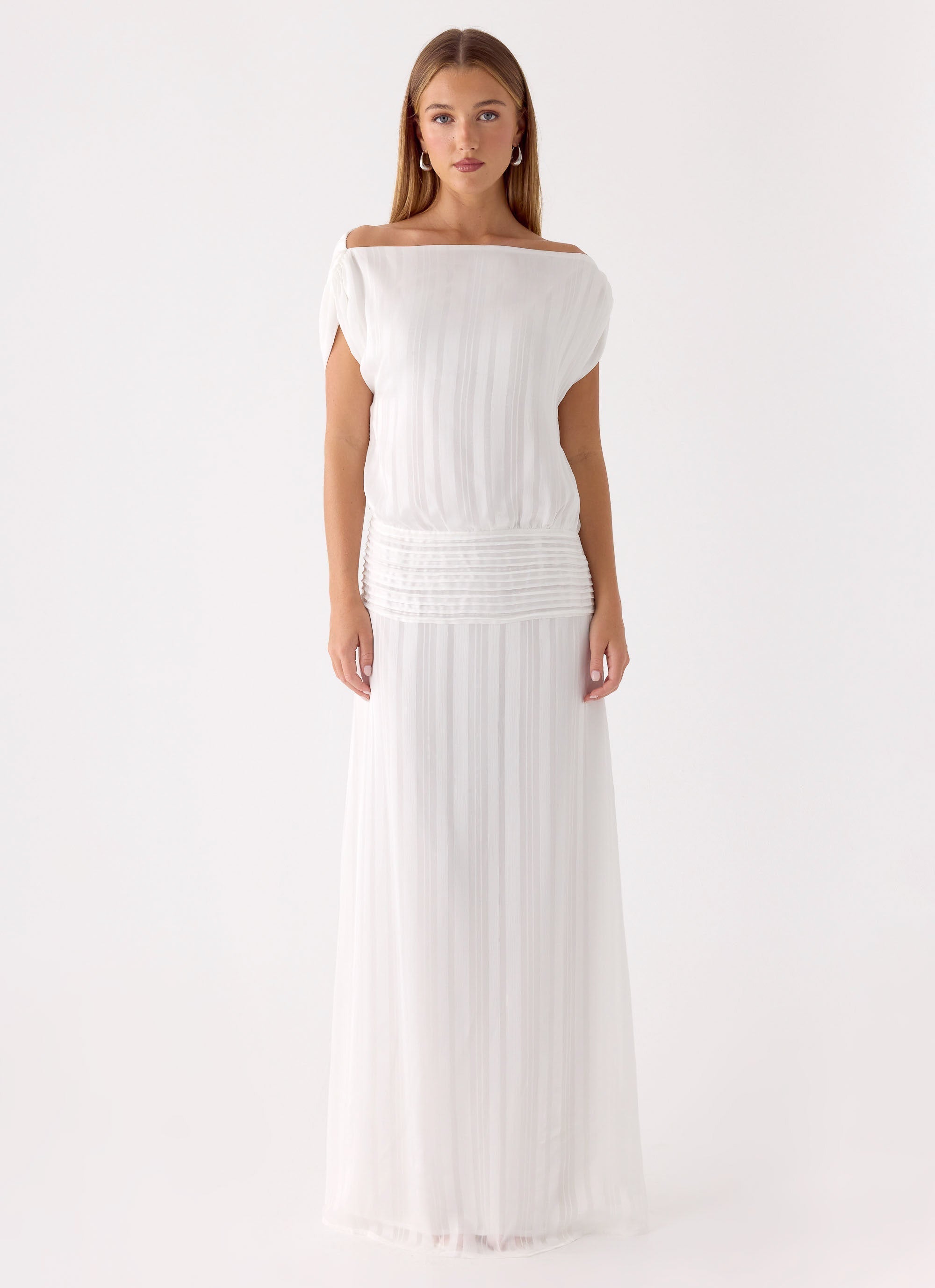 Rexi One Shoulder Maxi Dress - White