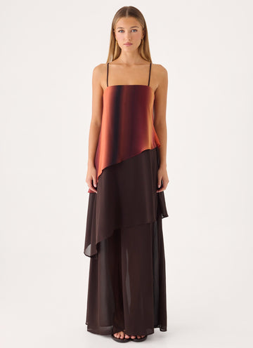 Ruesella Maxi Dress - Brown