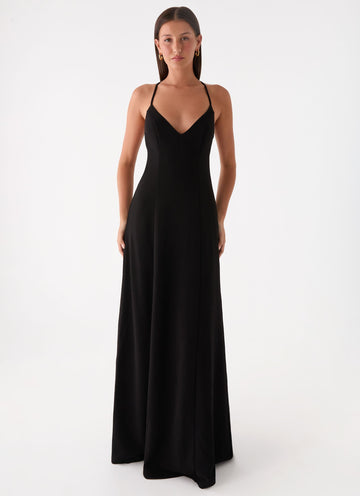 Russian Roulette Maxi Dress - Black