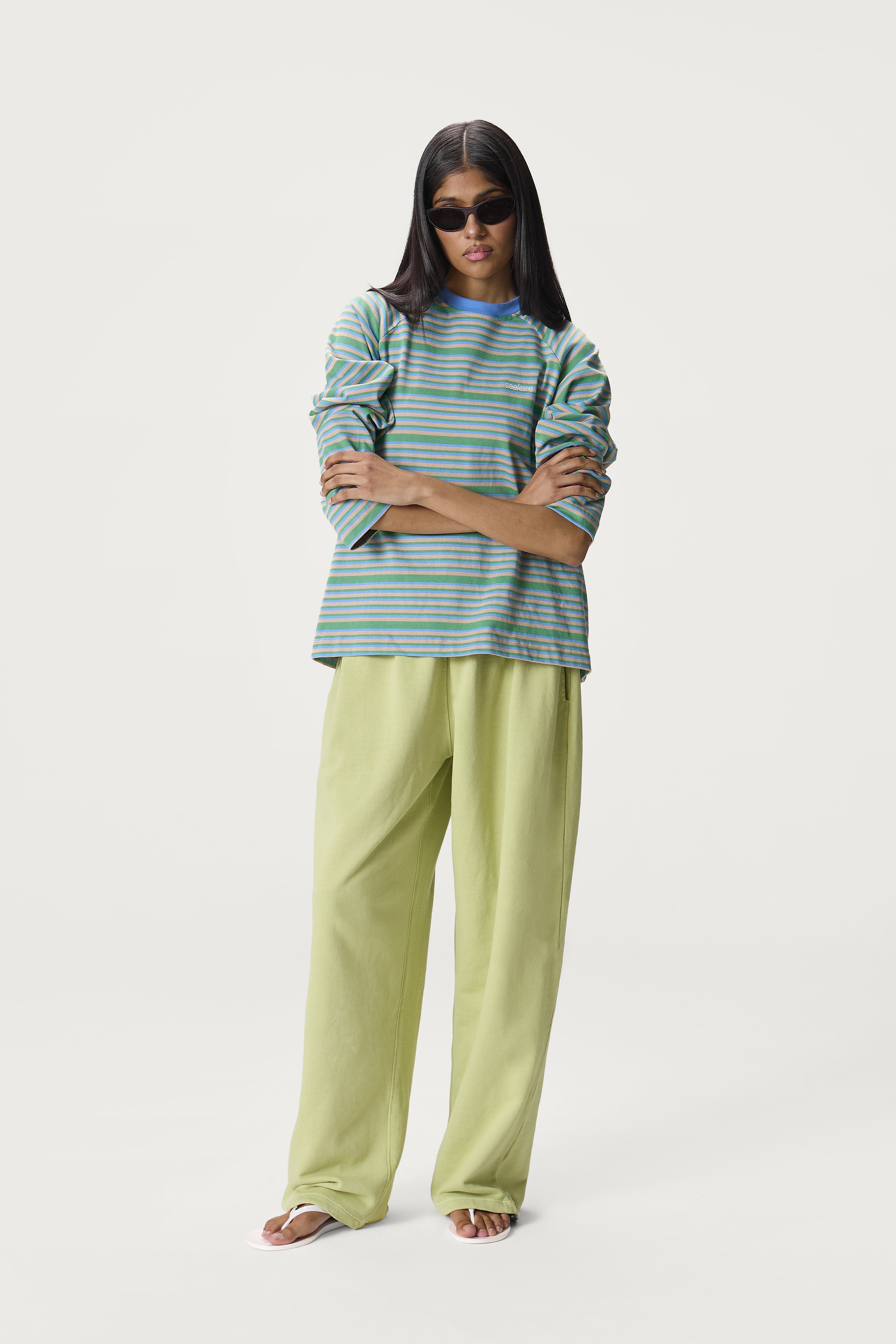 Douglas Oversized Long Sleeve Tee in Ocean