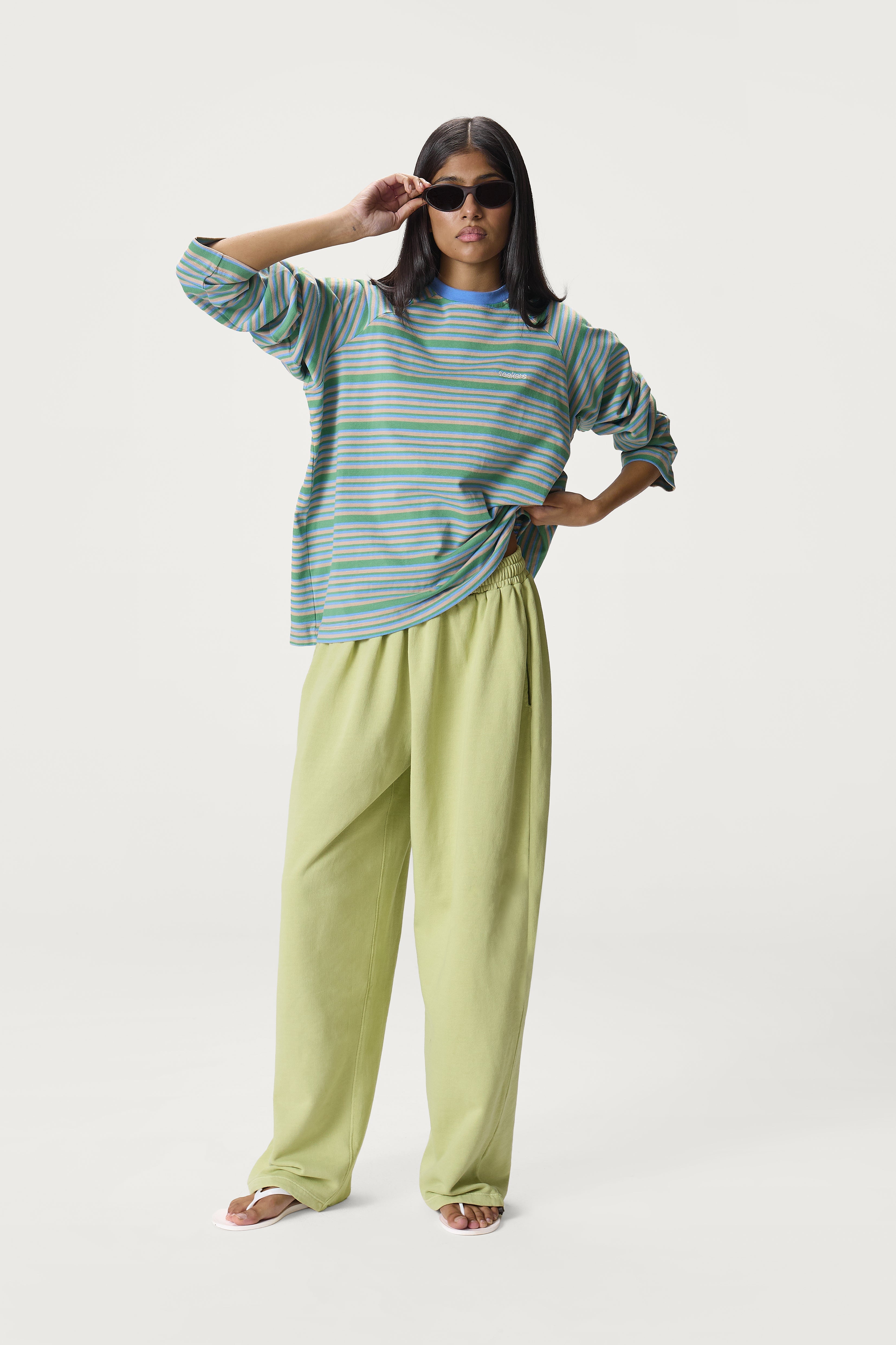 Douglas Oversized Long Sleeve Tee in Ocean