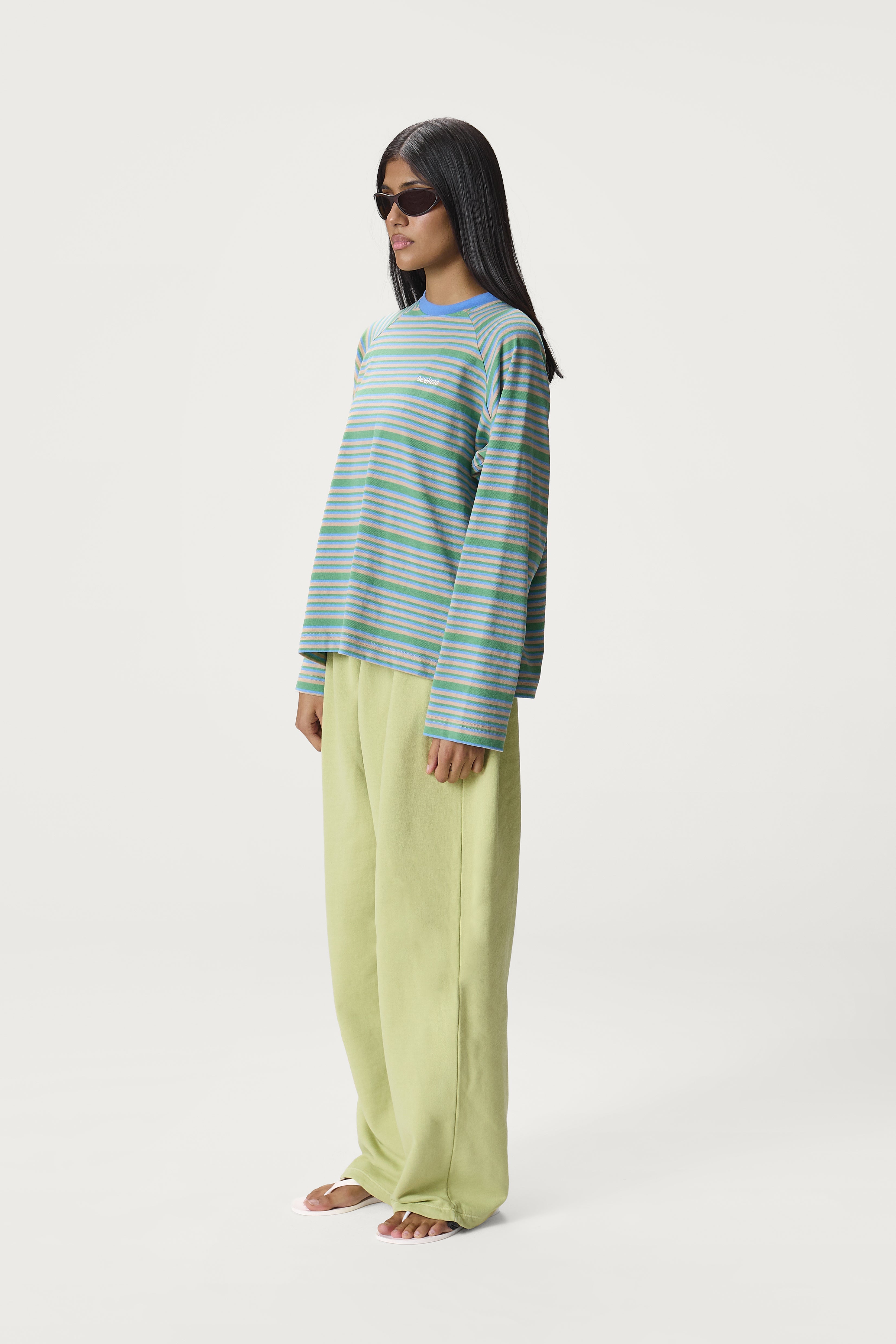 Douglas Oversized Long Sleeve Tee in Ocean