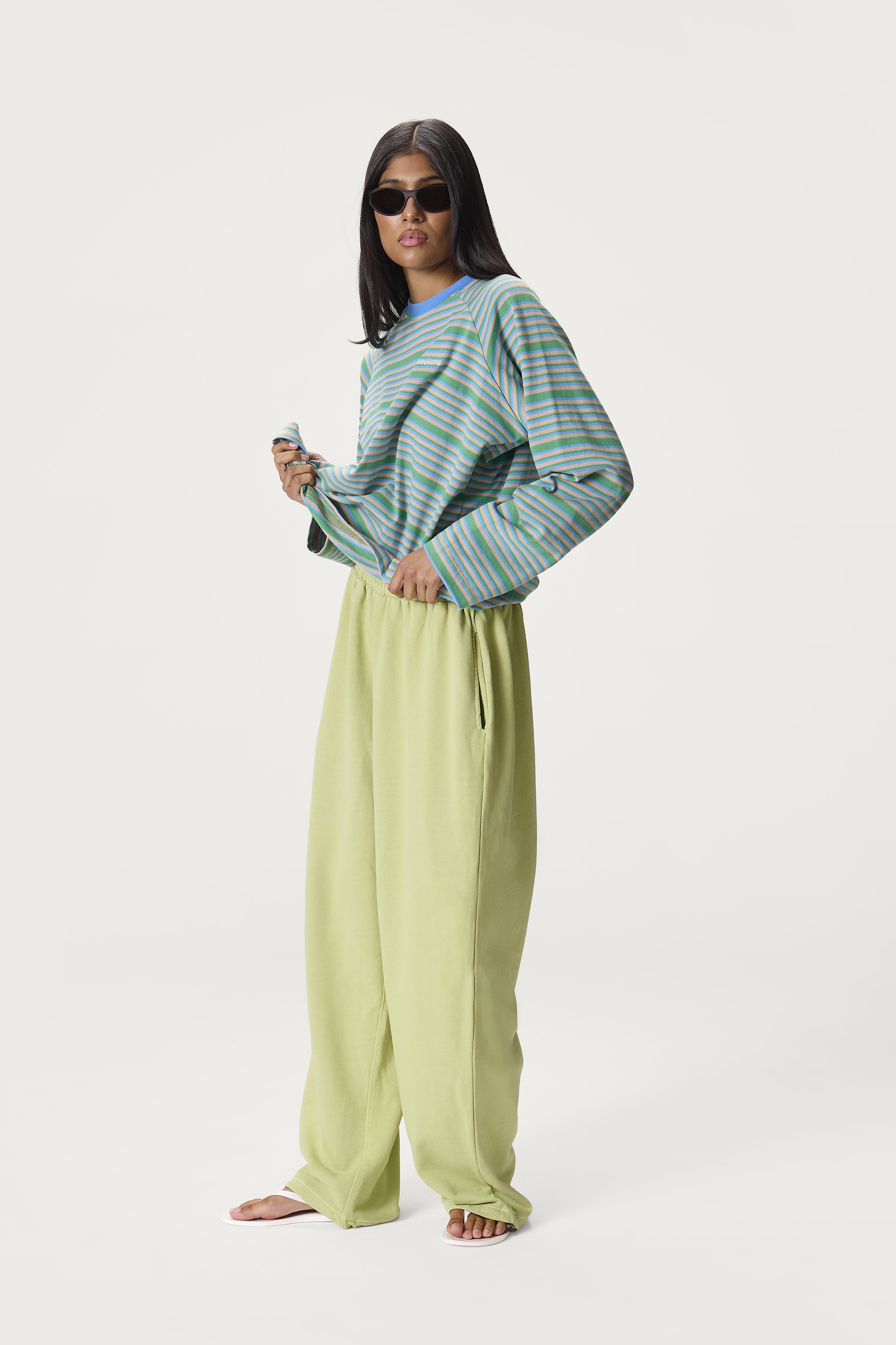 Douglas Oversized Long Sleeve Tee in Ocean