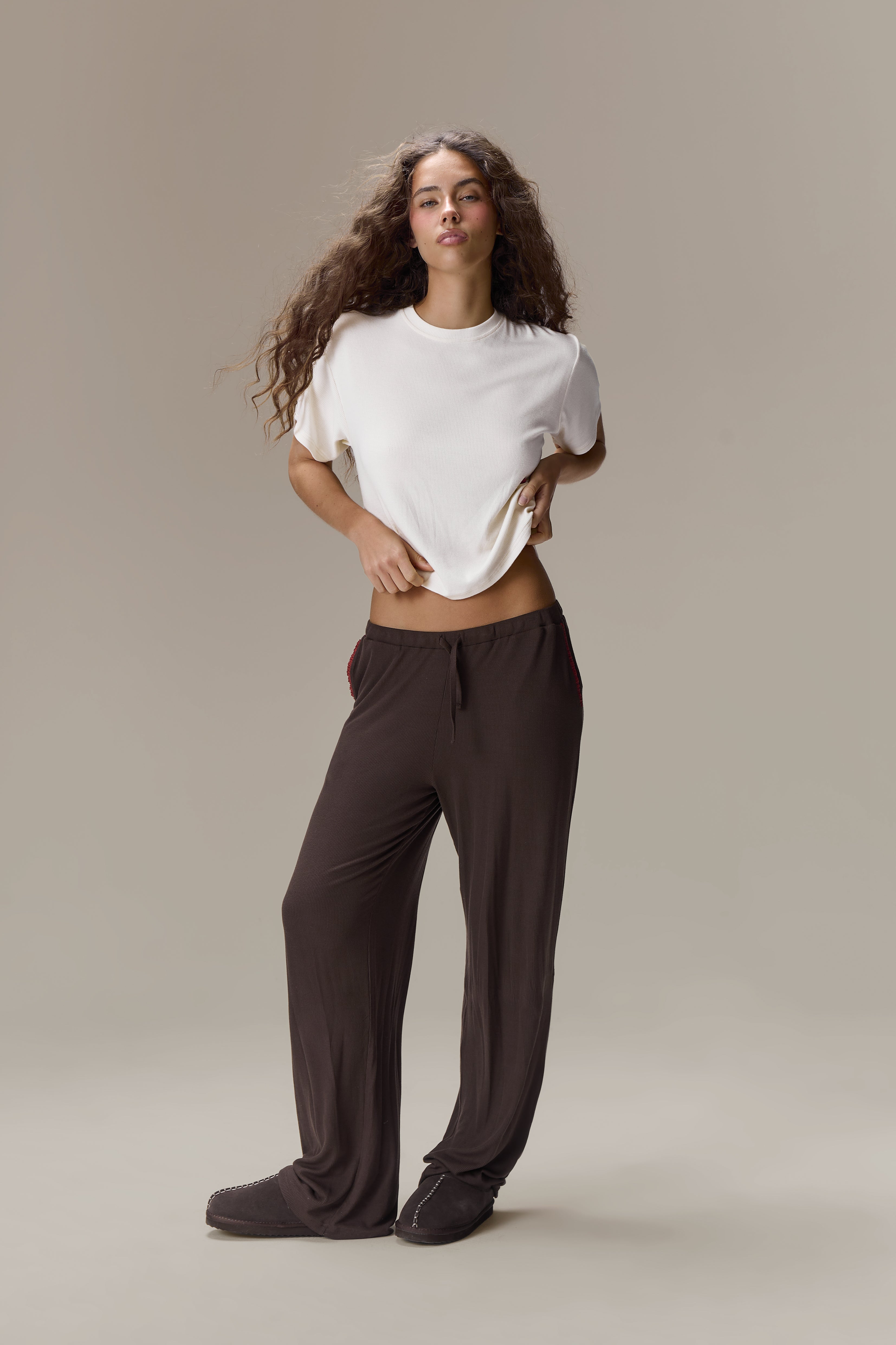 Seekers Sleepwear Modal Jersey Tee in Cream