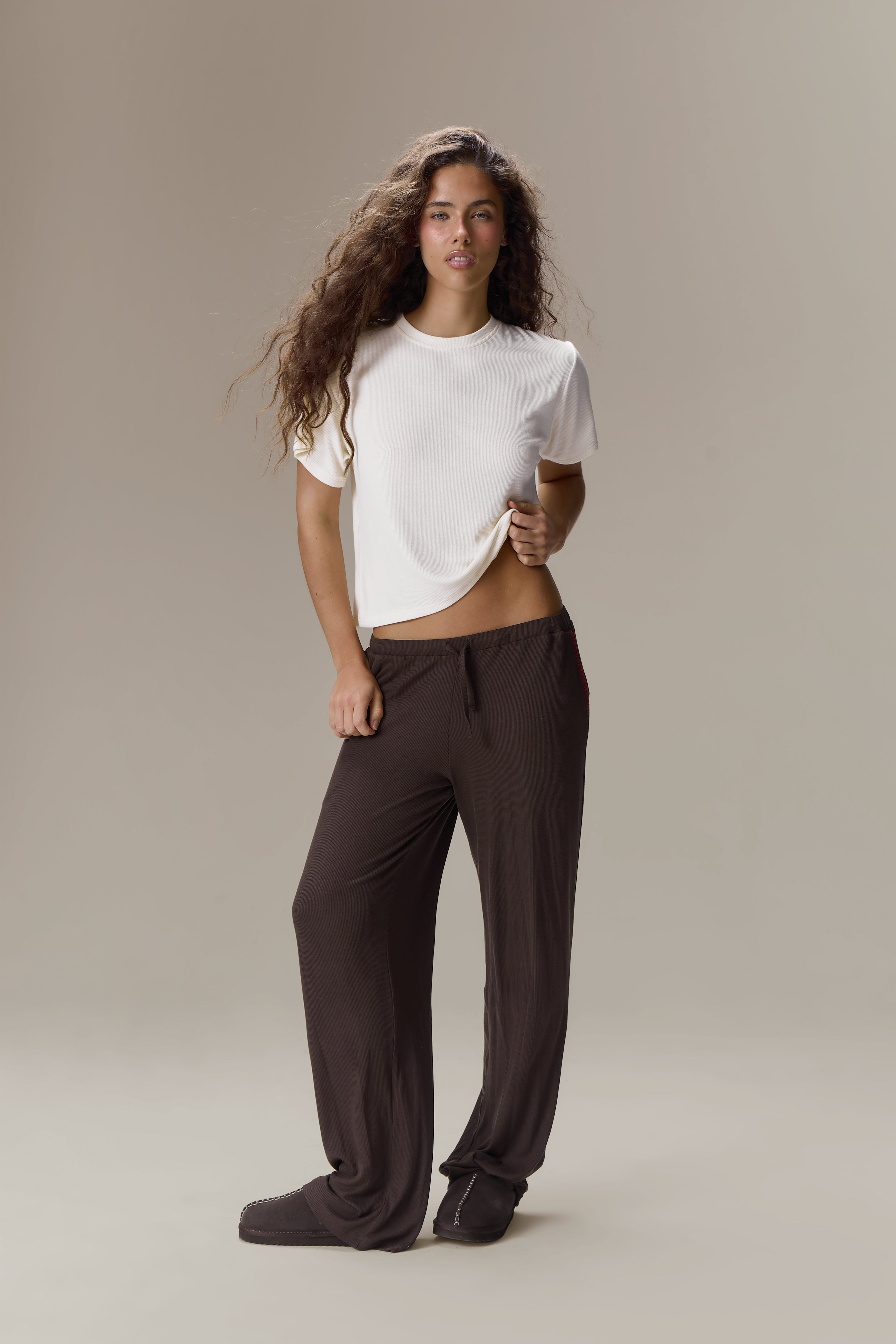 Seekers Sleepwear Modal Jersey Tee in Cream
