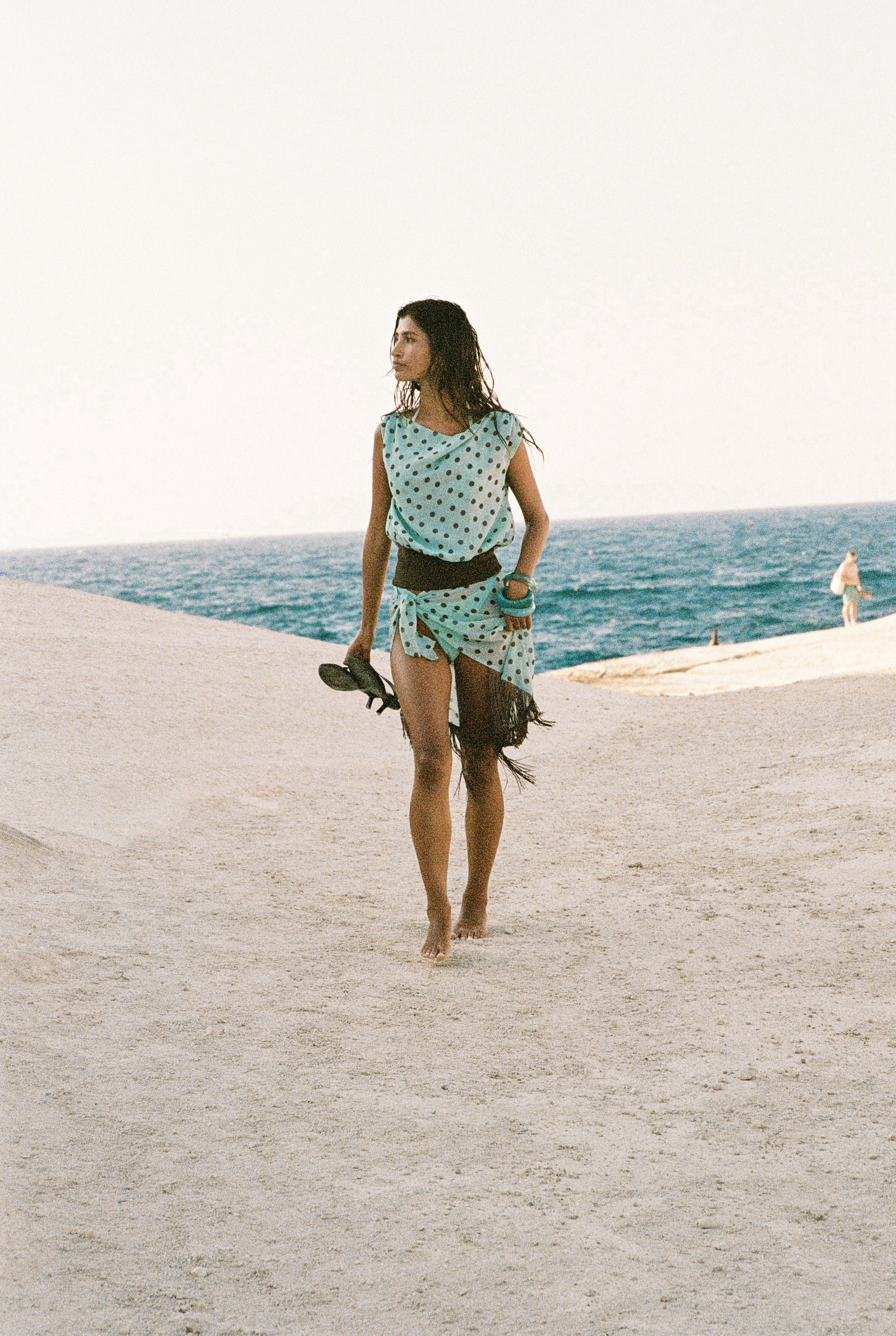 Bruna Off-Shoulder Top in Teal