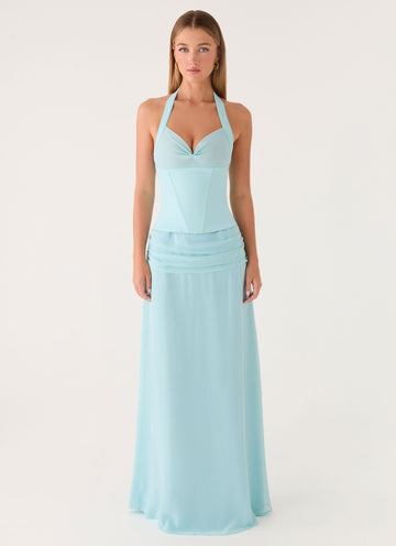 Soneva Corset Maxi Dress - Aqua