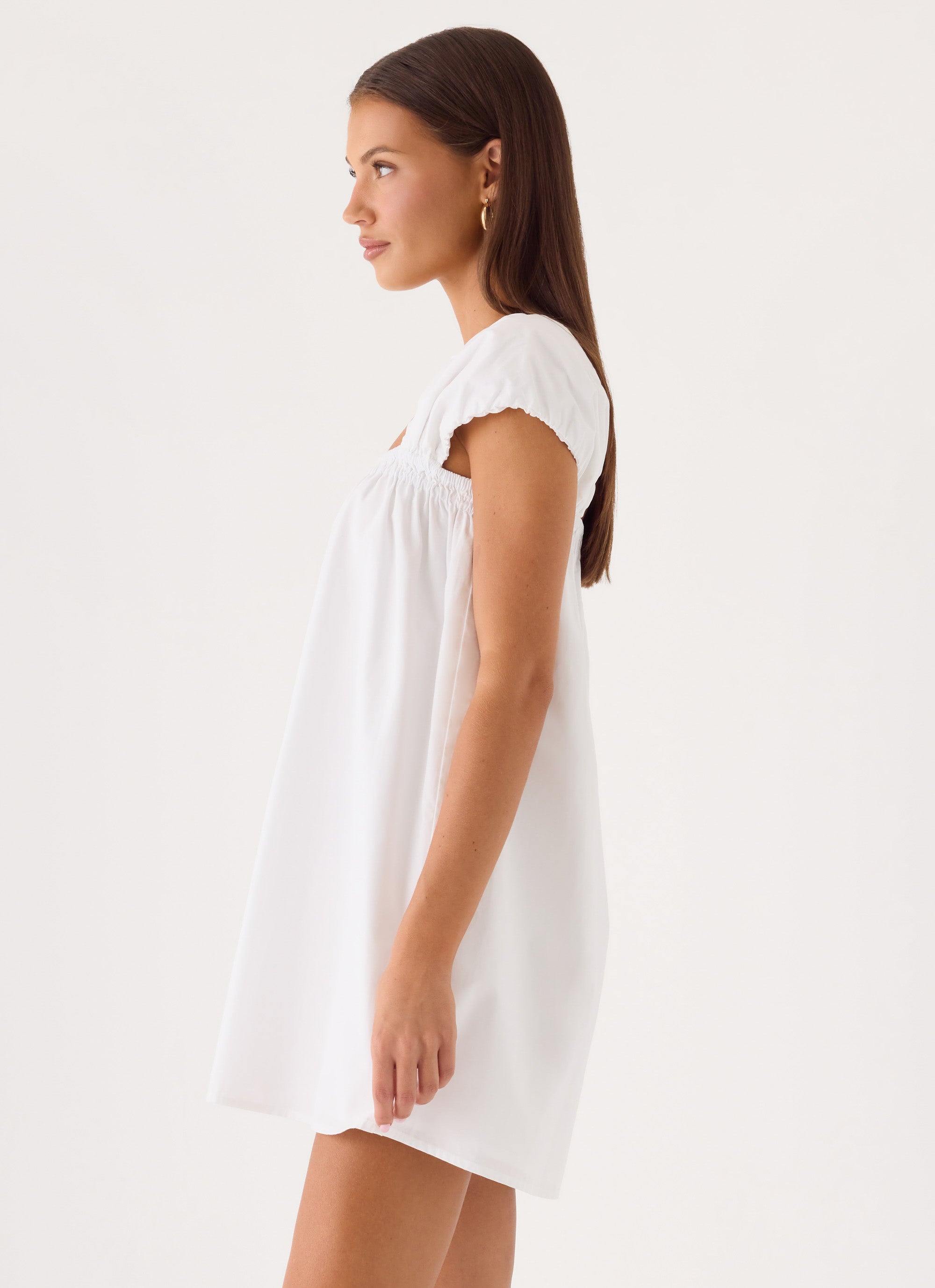 Sugar Blush Cotton Mini Dress - White