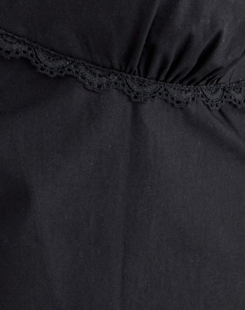 Tavita Mini Dress in Poplin Black