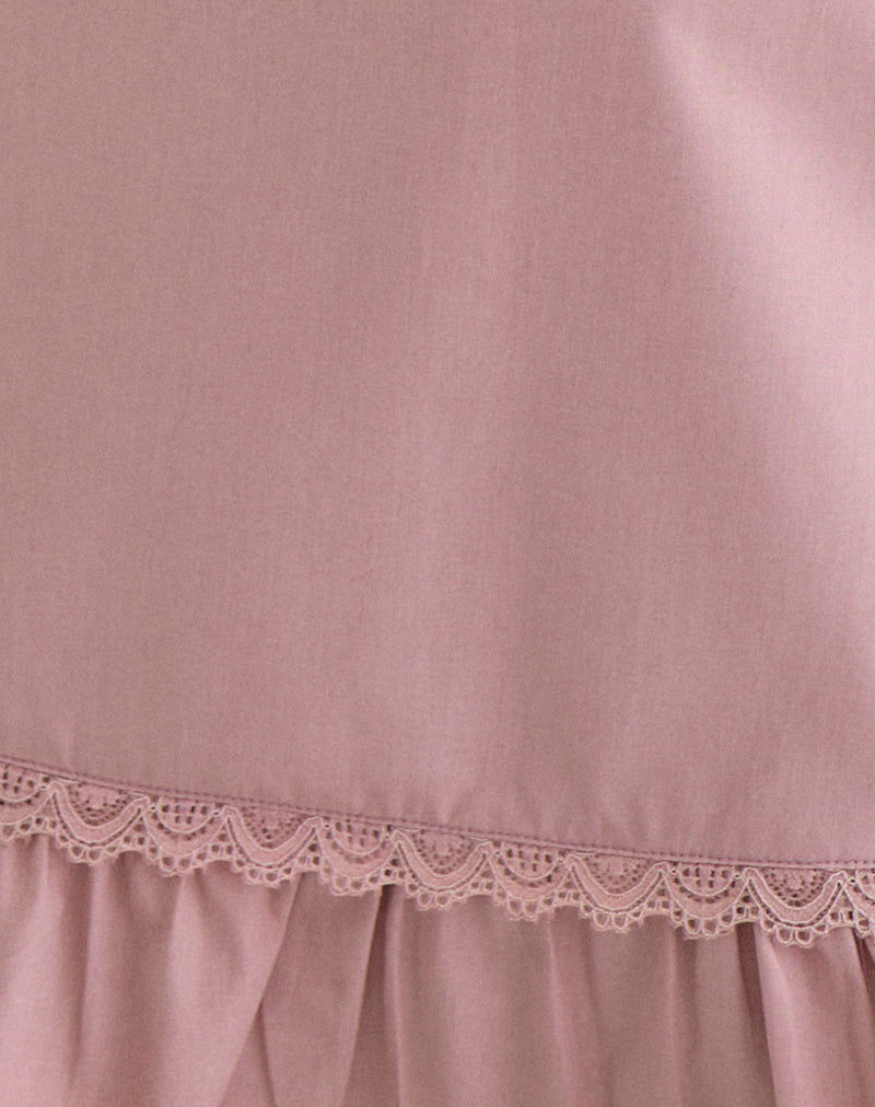 Tavita Mini Dress in Poplin Dusty Rose