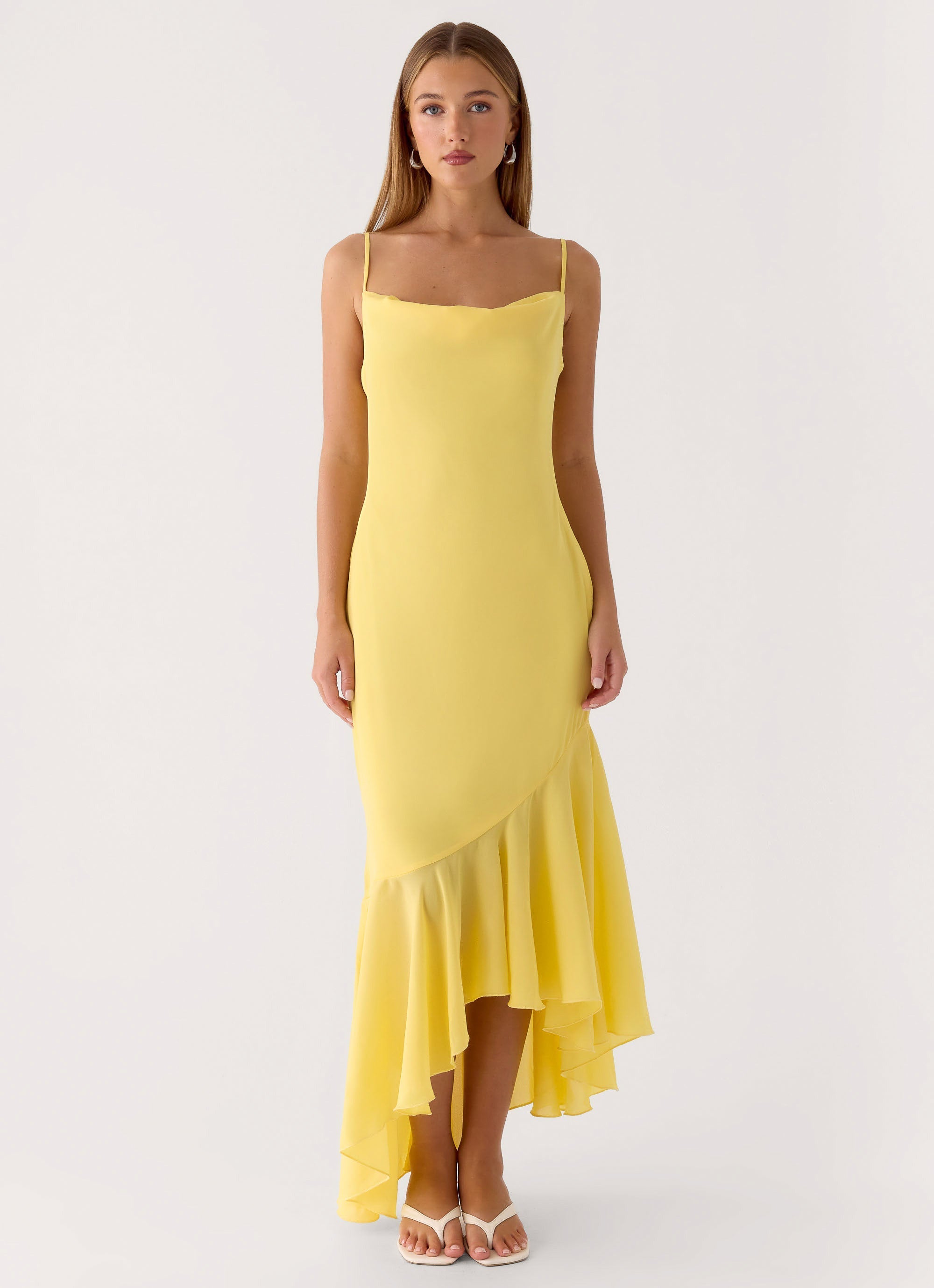 Talindra Midi Dress - Bright Lemon