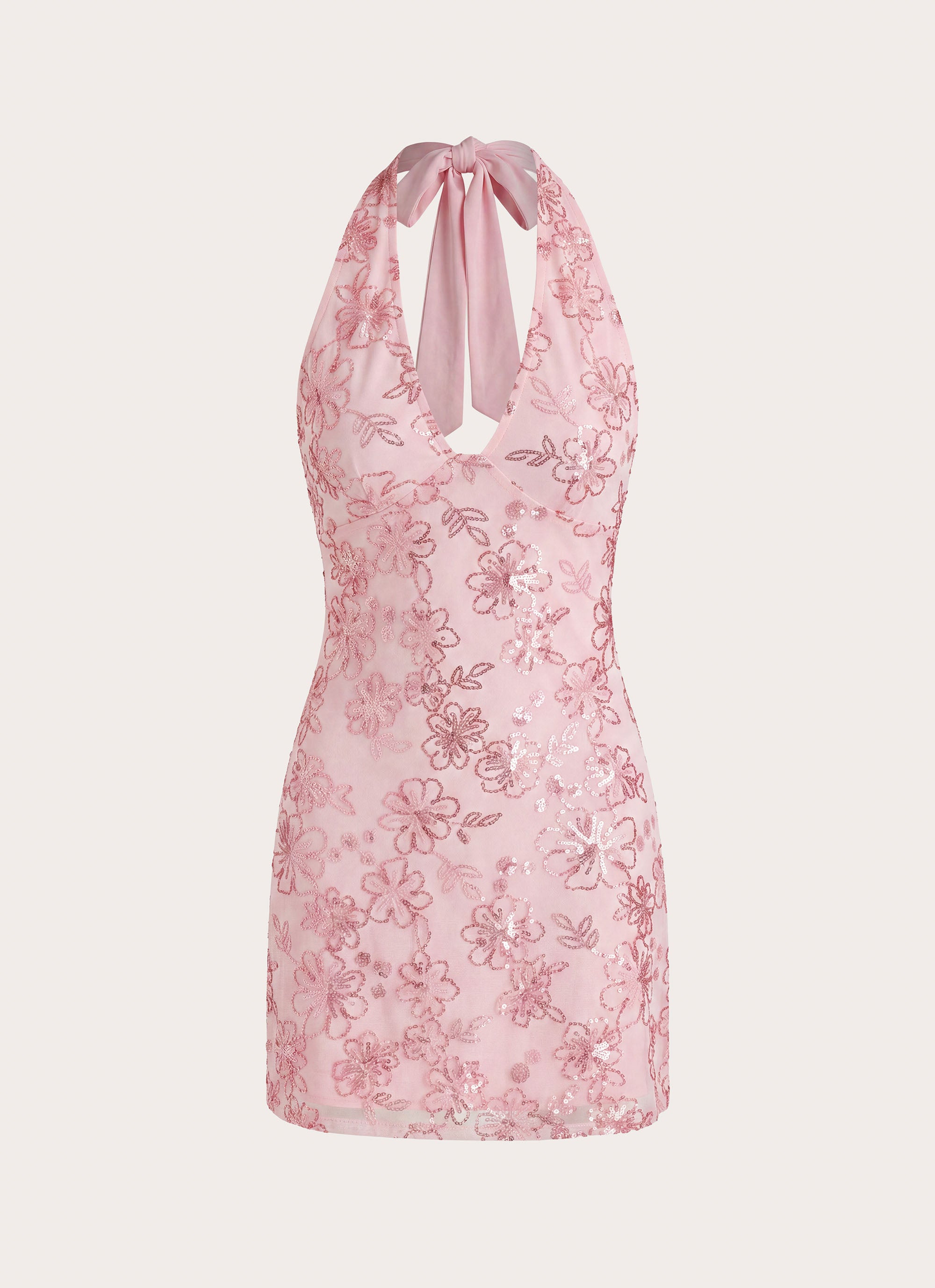 Undefeated Beaded Mini Dress - Pink