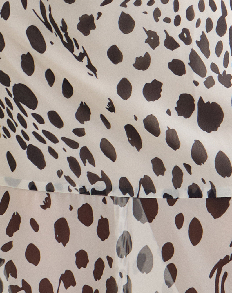 Vakare Midi Dress in Dalmatian Skin Black and Ivory
