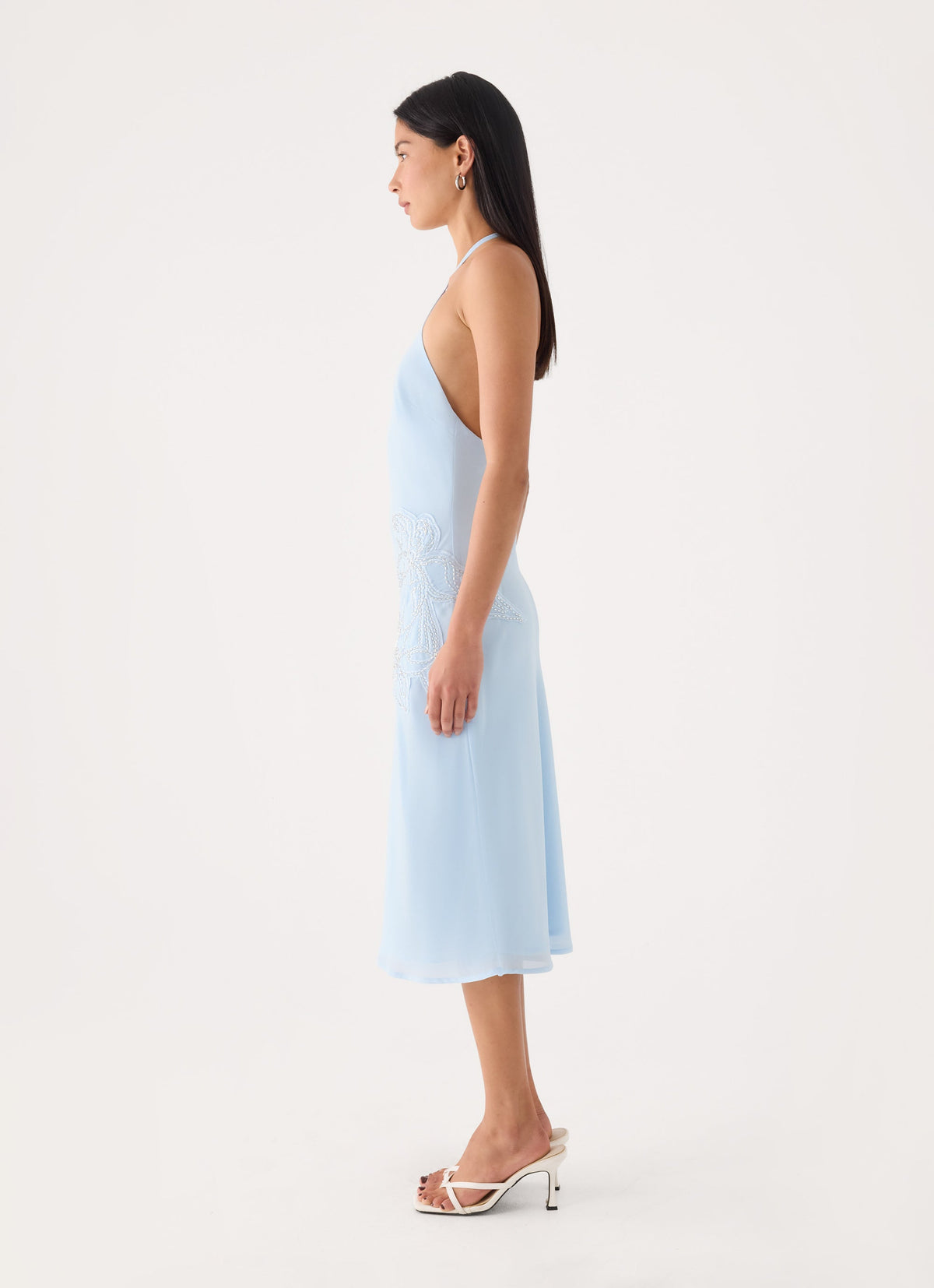 Valeska Beaded Midi Dress - Blue