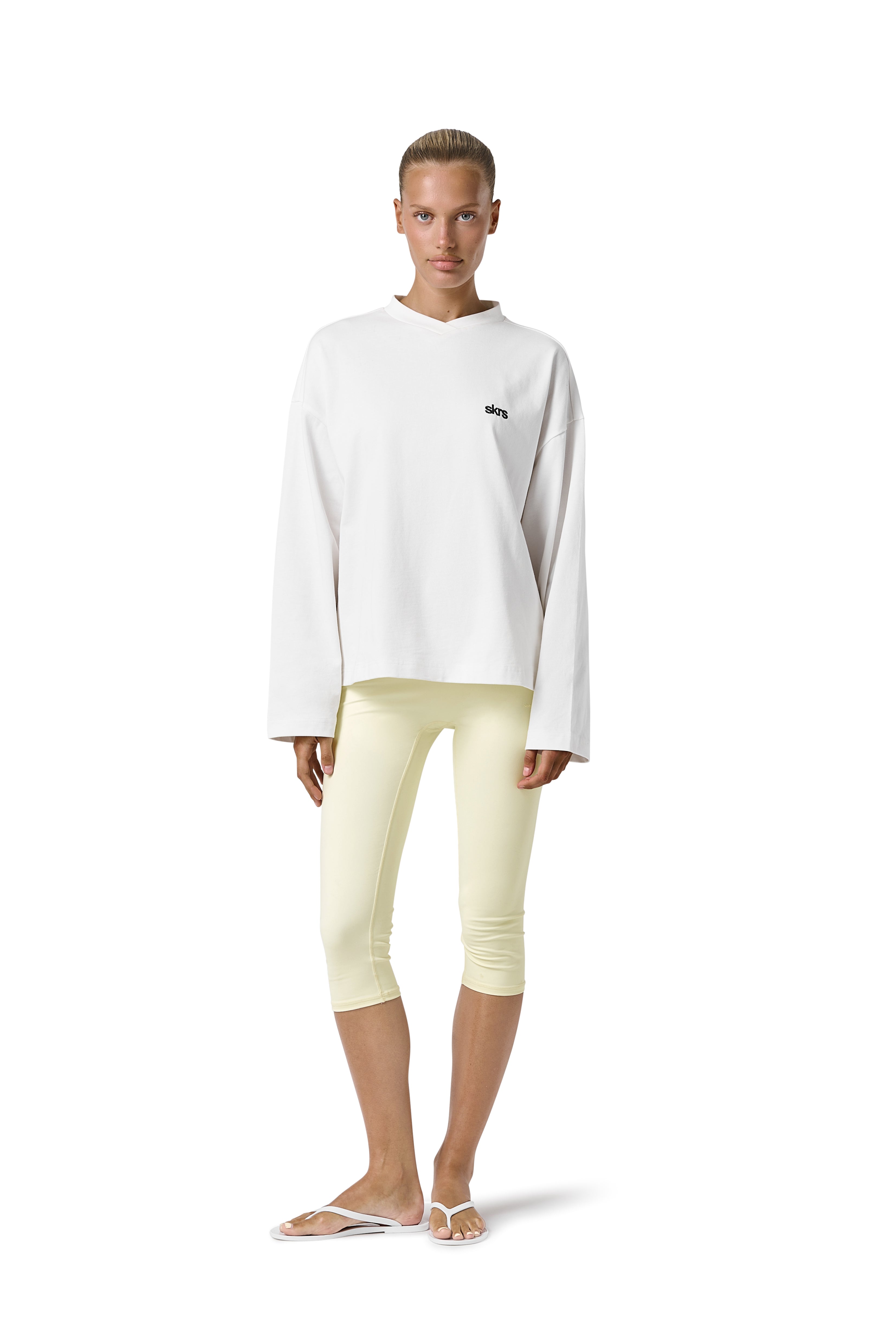 Seekers Long Sleeve Oversized Tee in White