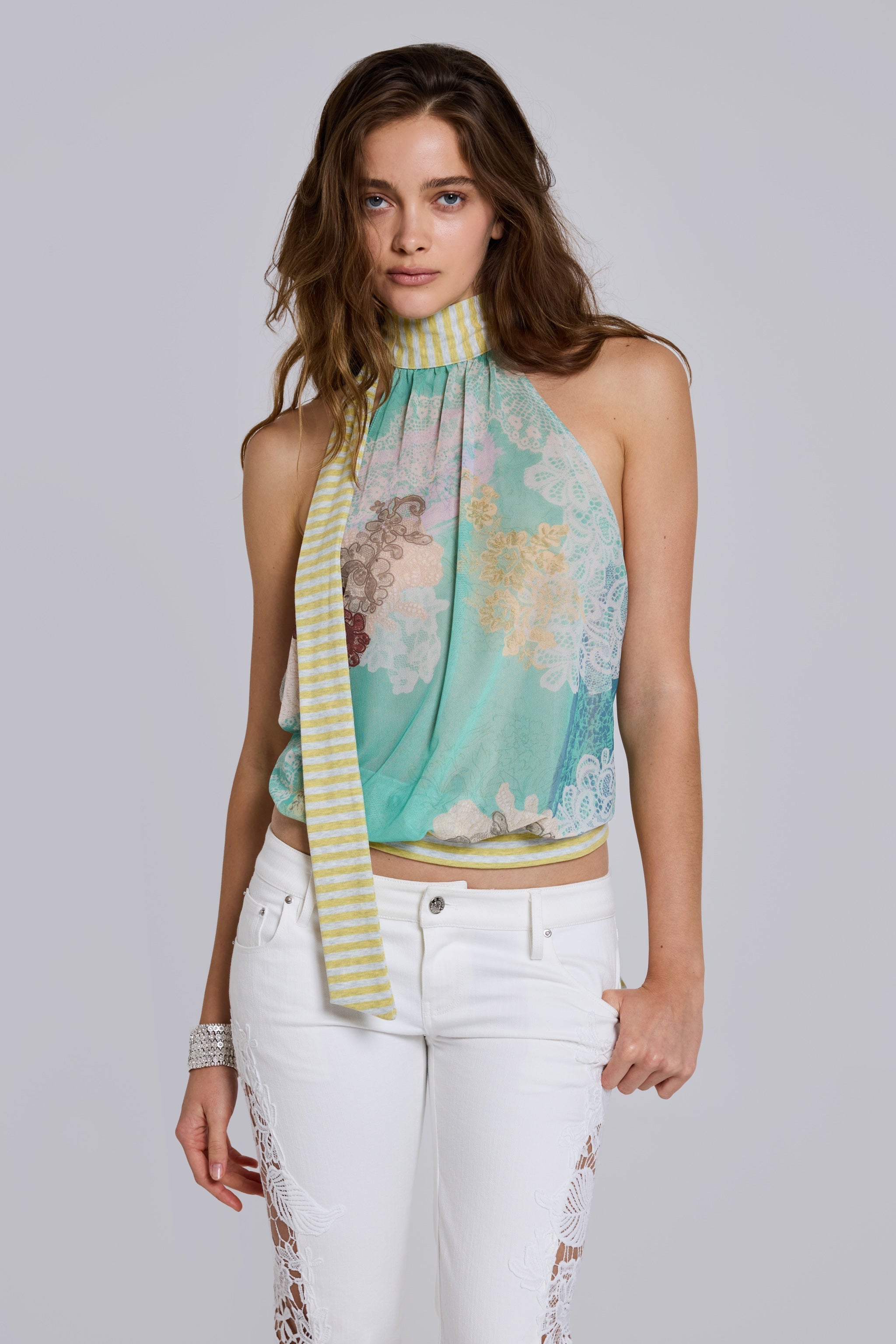 Enya Mesh Backless Top