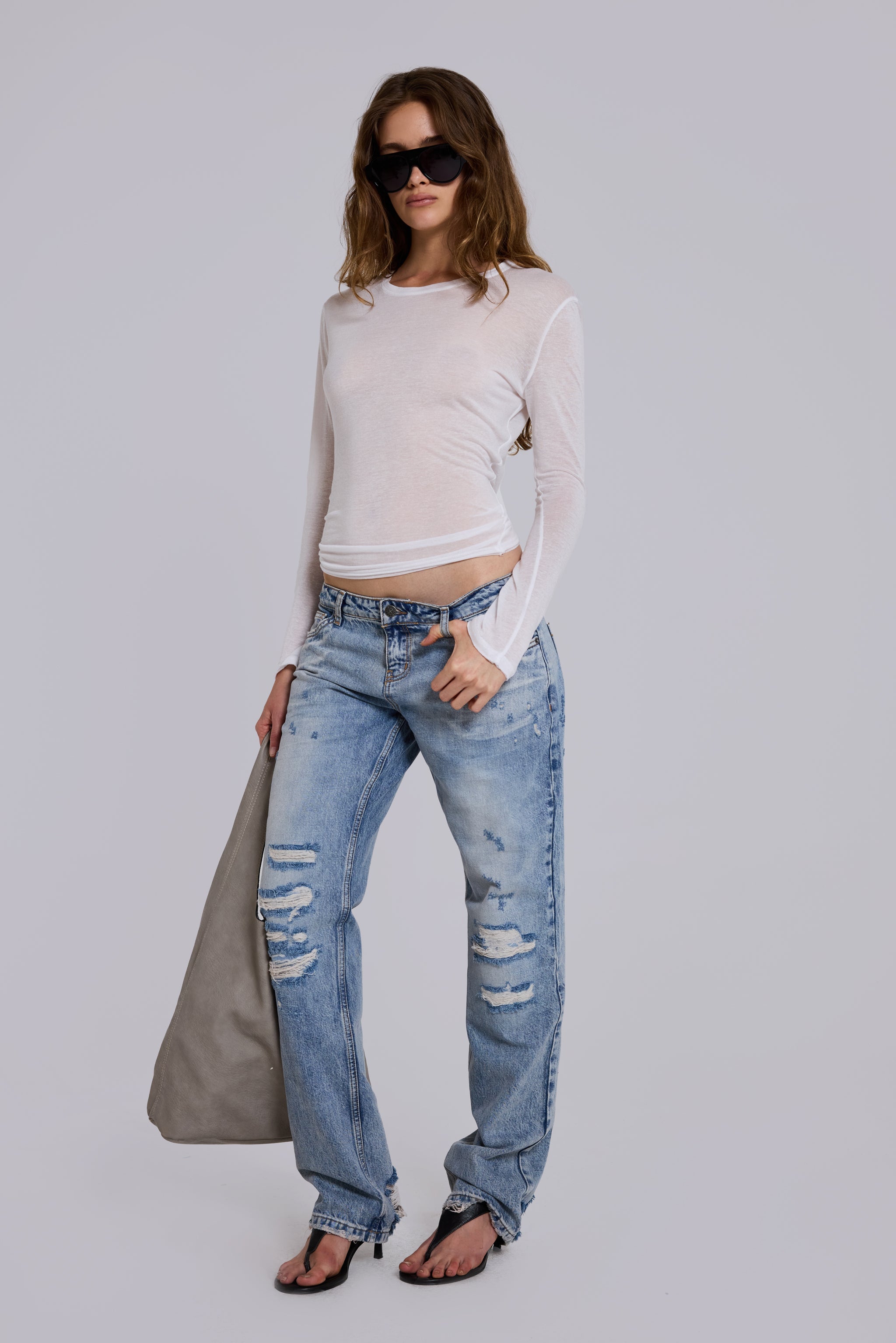 White Mist Long Sleeve Top