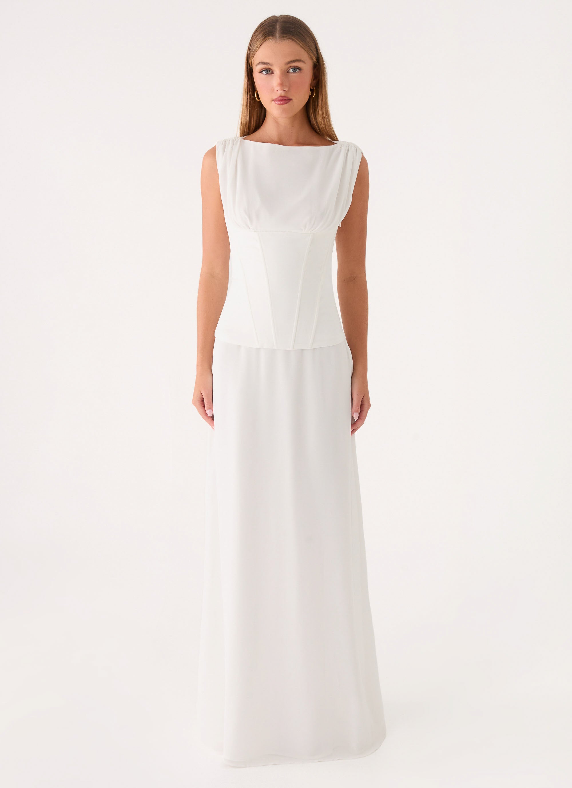 Winello Corset Maxi Dress - Off White