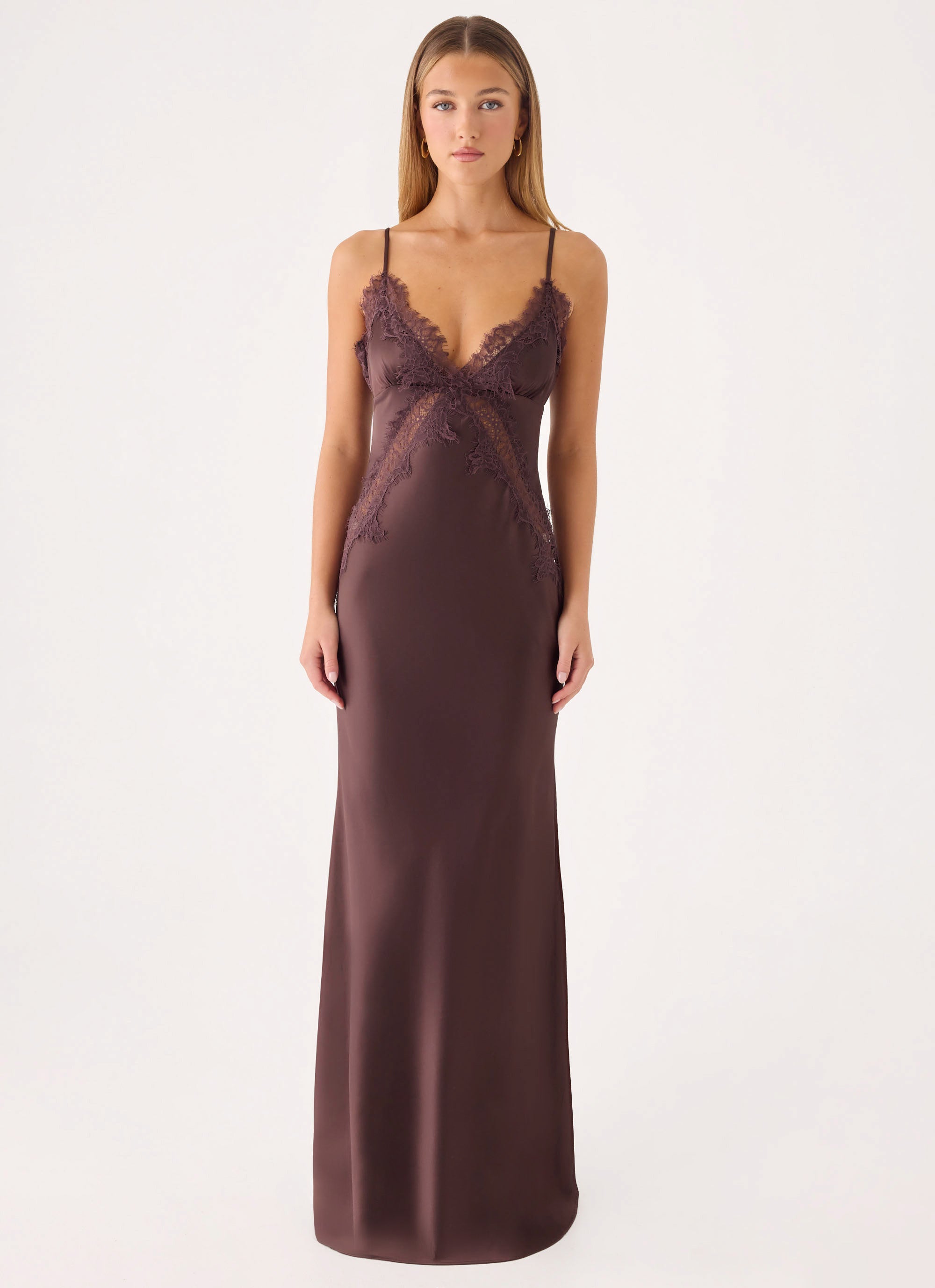 Winona Night Slip Dress - Chocolate