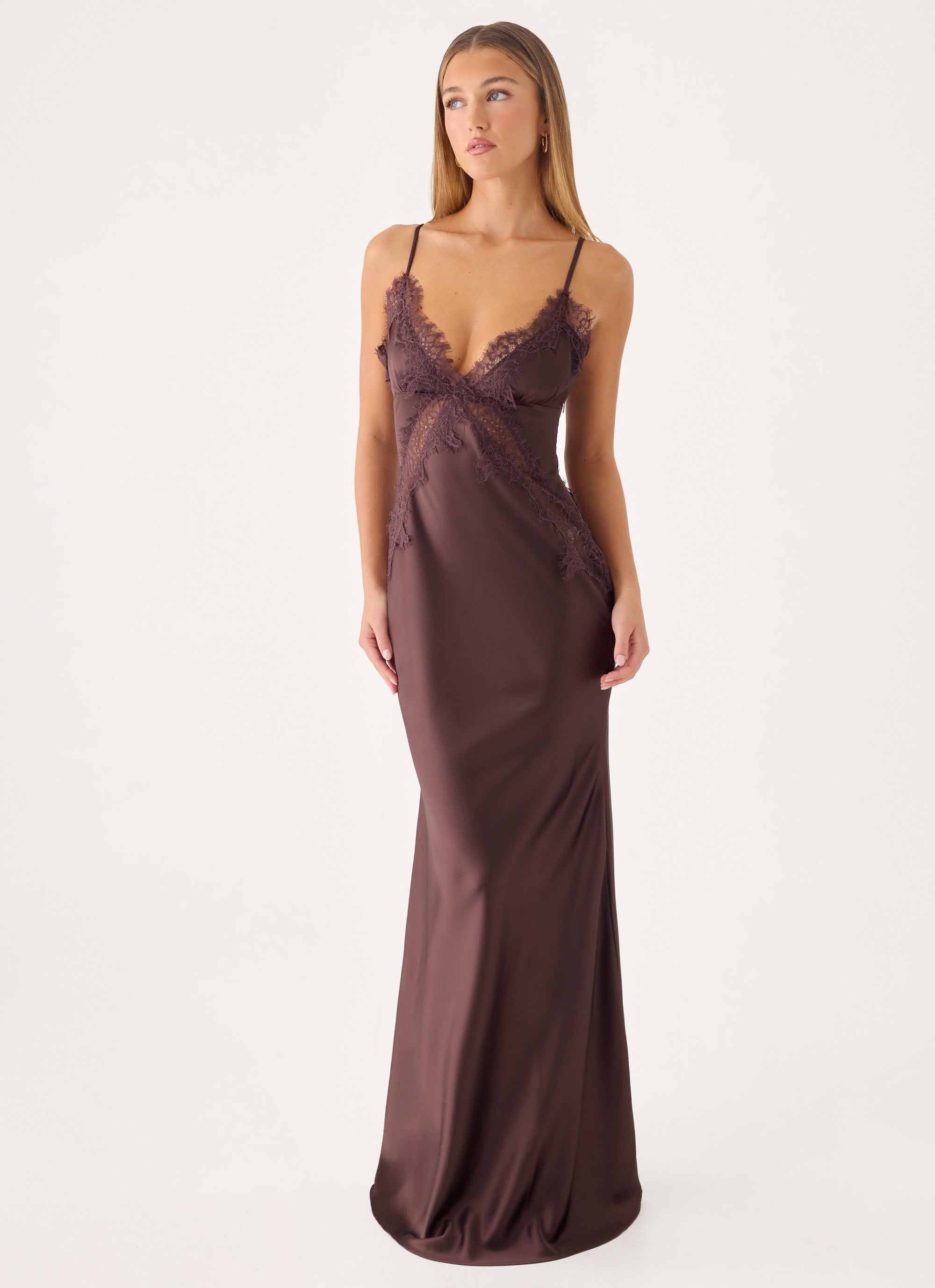 Winona Night Slip Dress - Chocolate