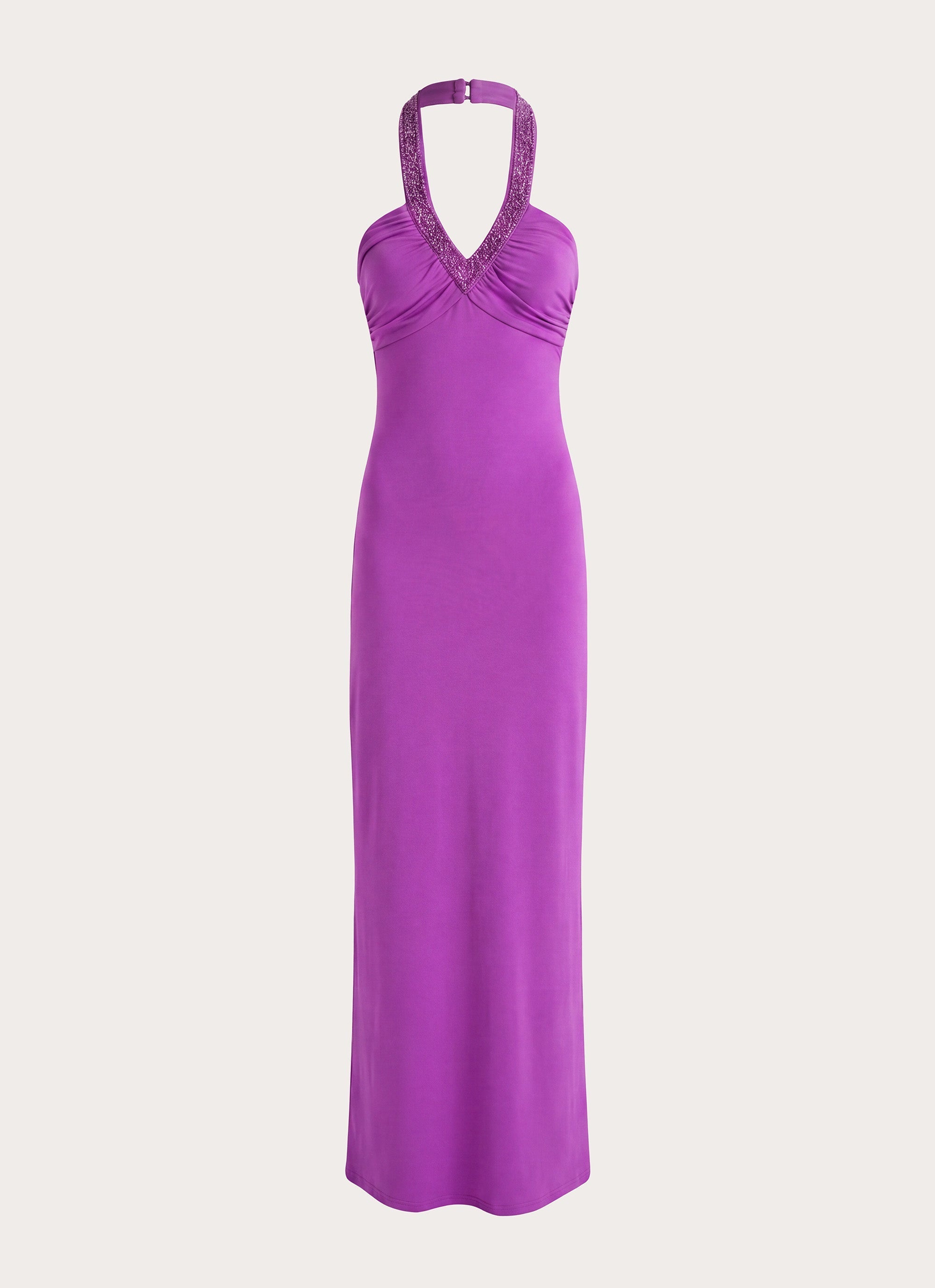 Yamila Beaded Strap Maxi Dress - Purple